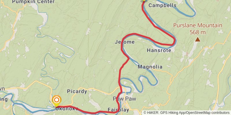 Great Allegheny Passage stage 12 Map