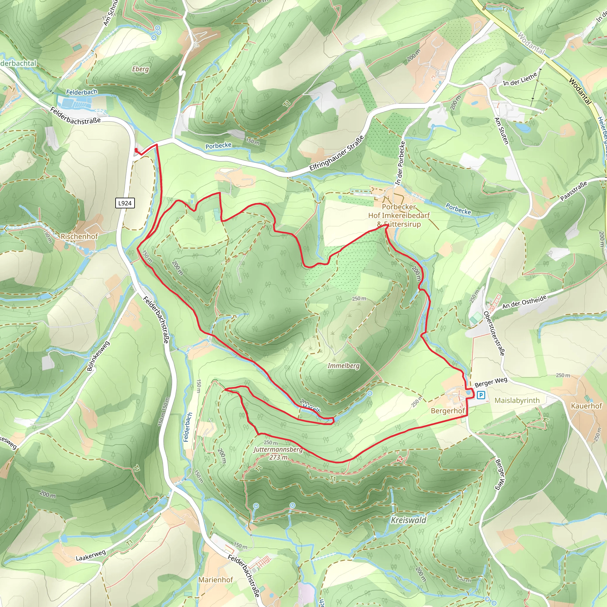 Friedhof Elfringhausen and Rothenhaus Loop mobile static map