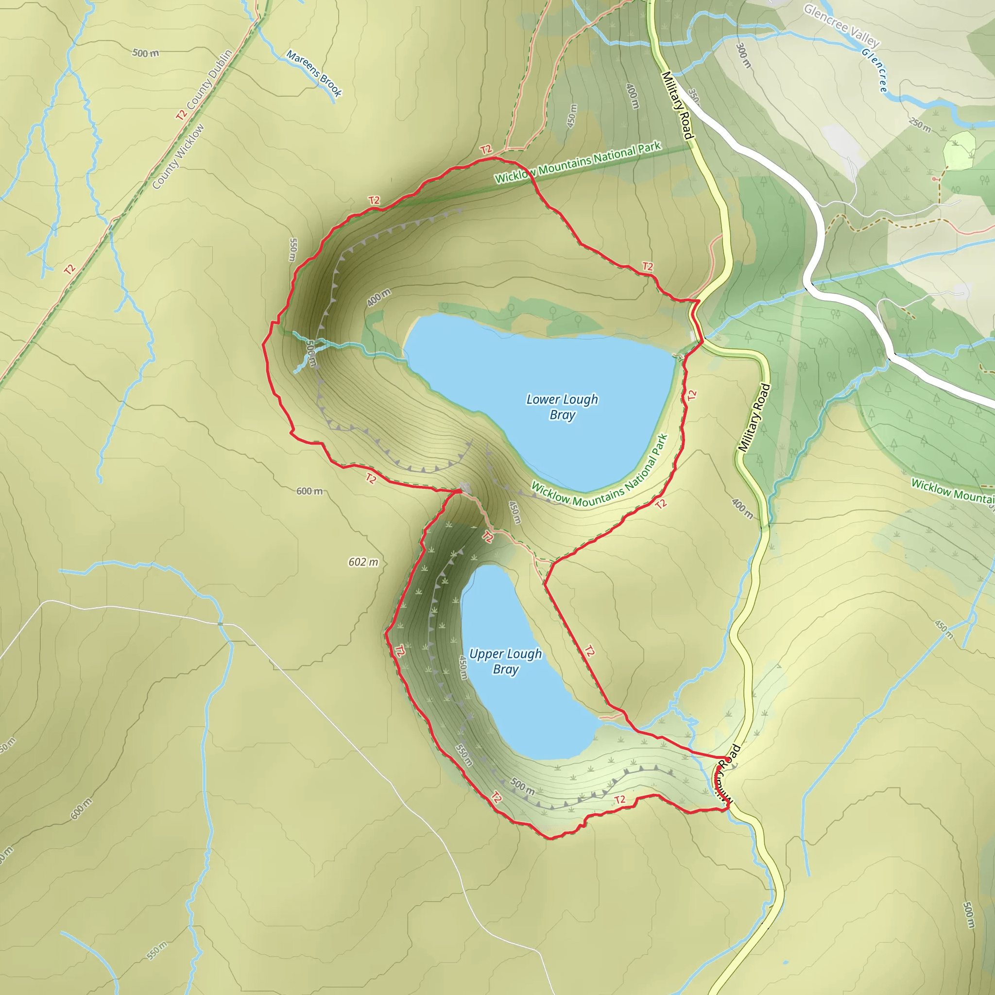 Lough Bray Loop mobile static map