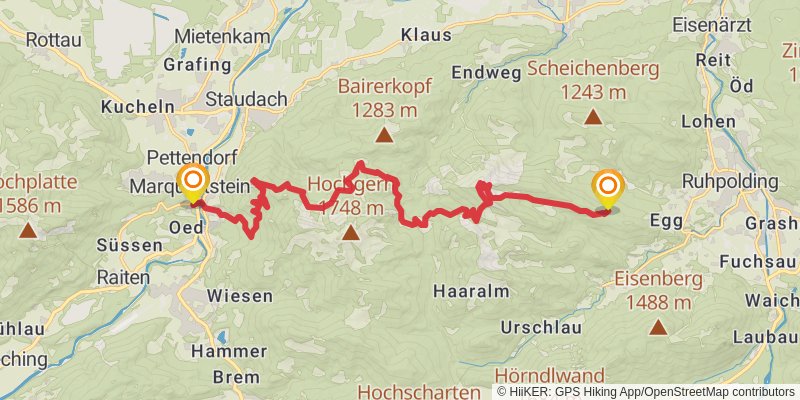 SalzAlpenSteig stage 2 Map