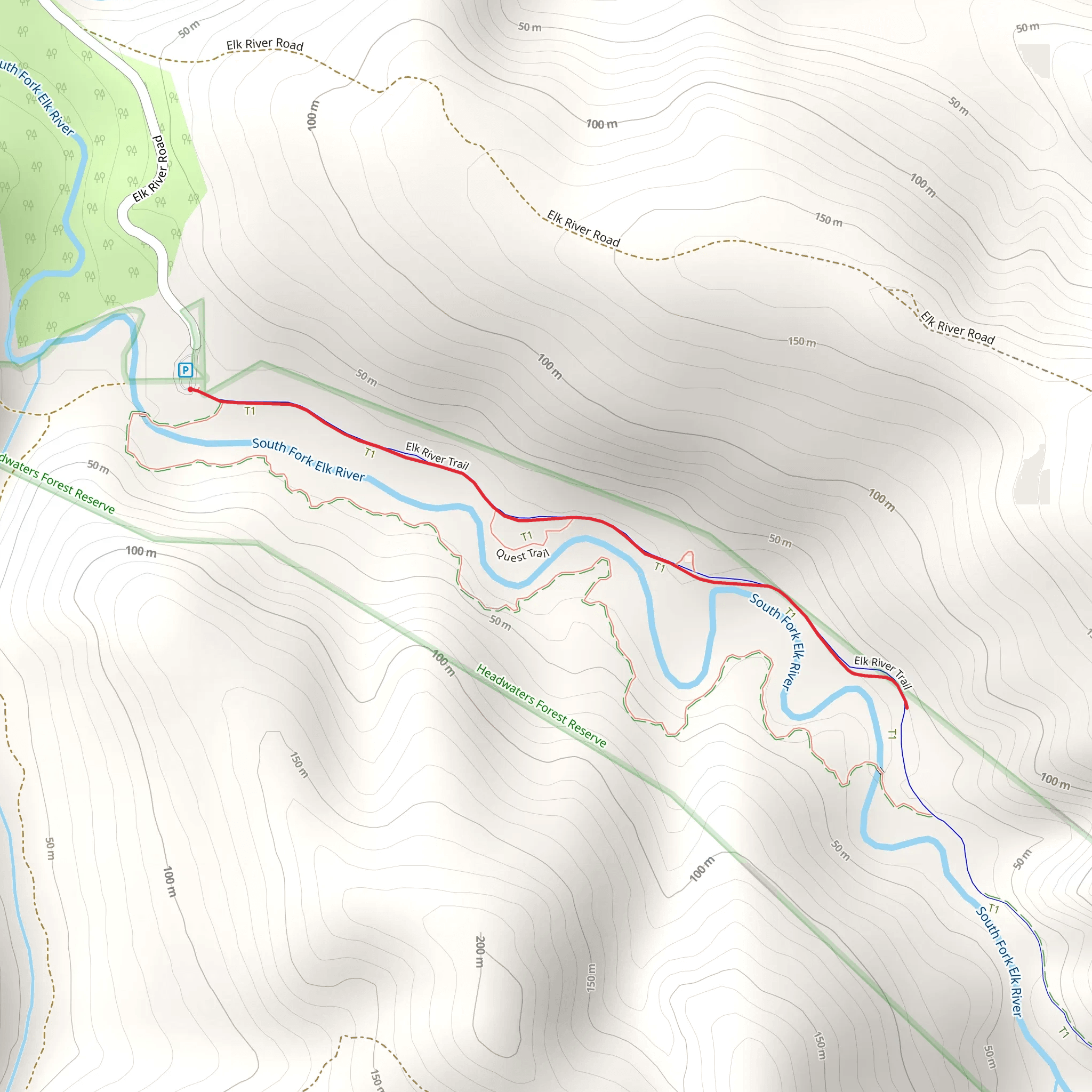 Elk River Trail - Short mobile static map
