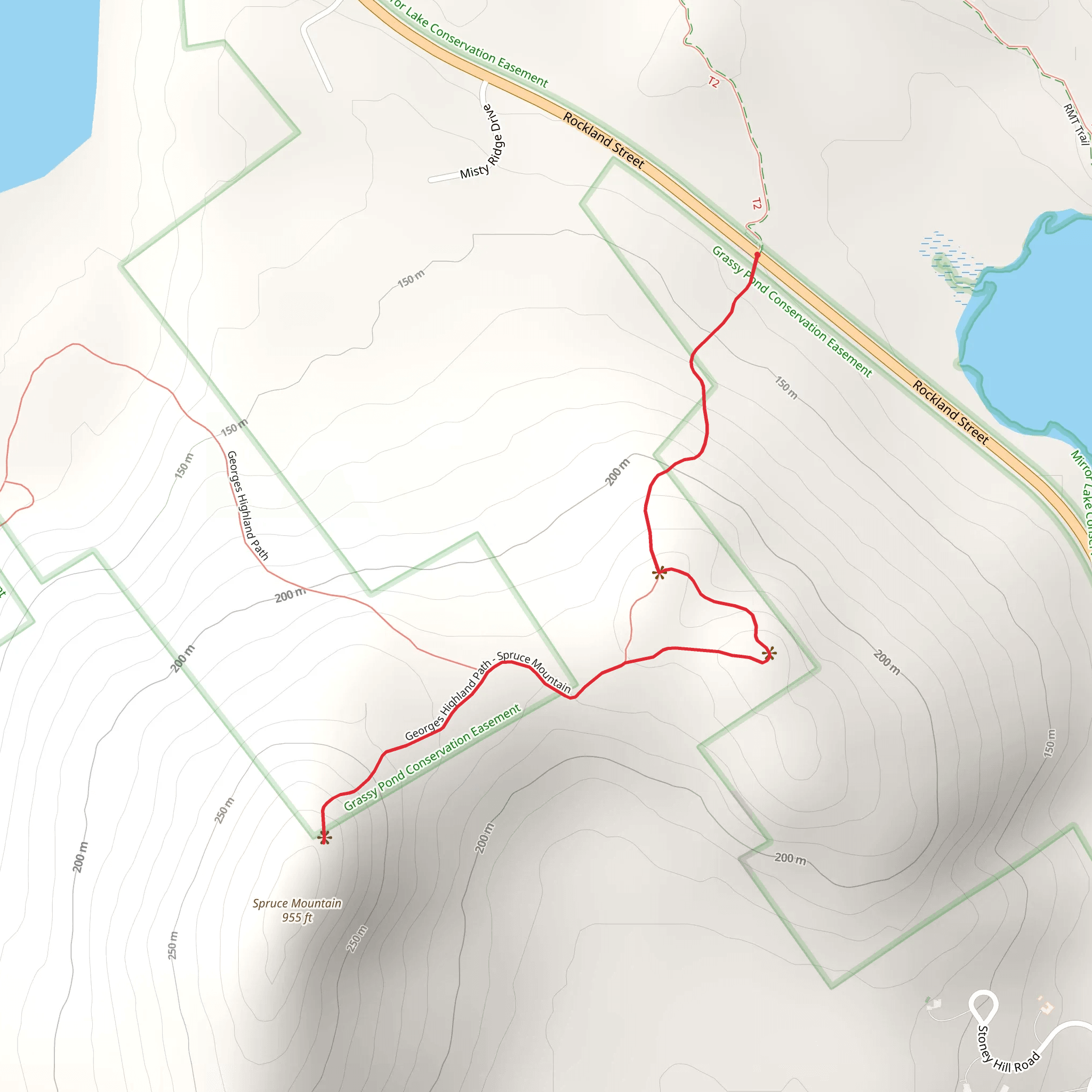 Georges Highland Path - Spruce Mountain Trail mobile static map