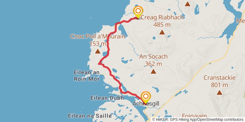 Fort William to Cape Wrath Walk stage 19 Map