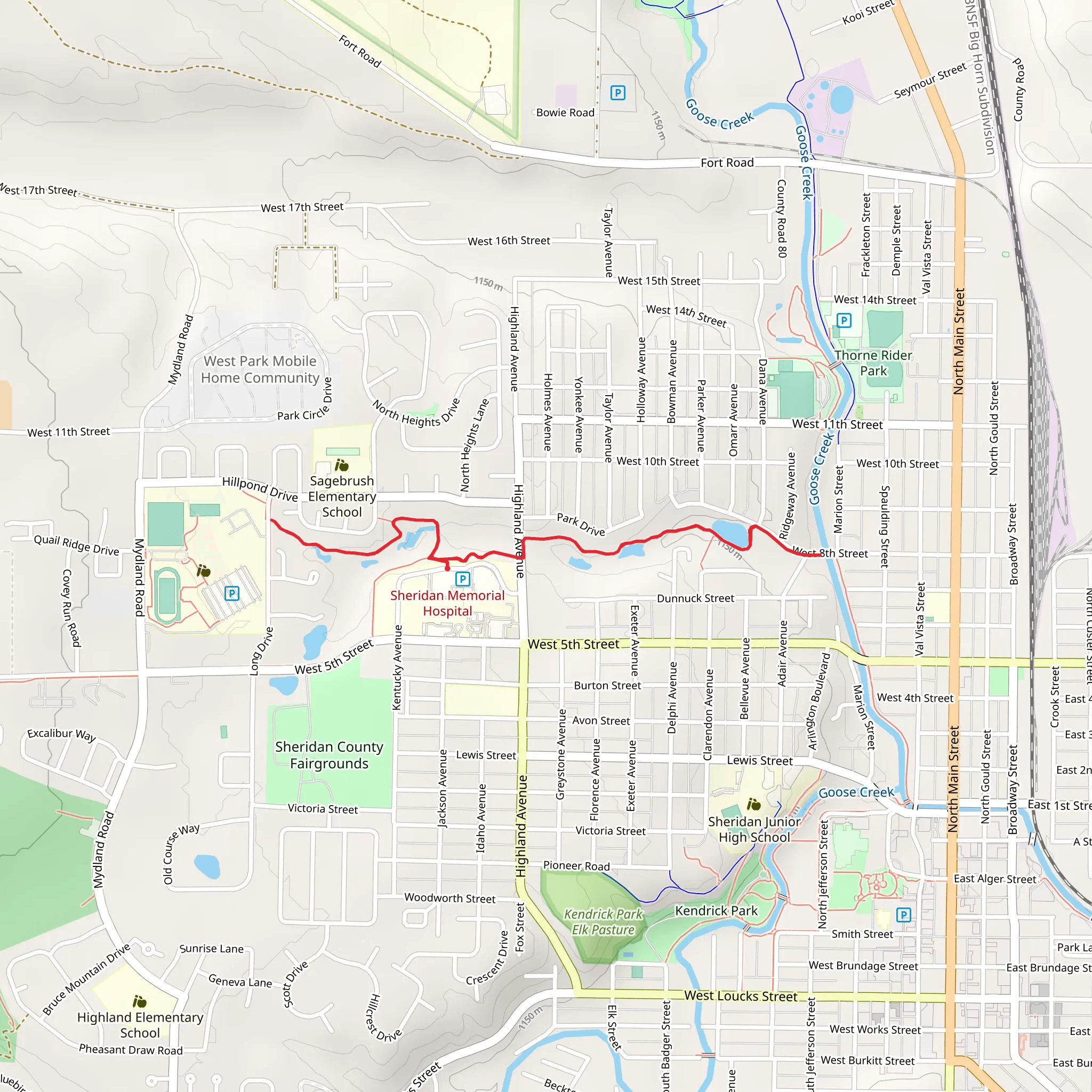 Sheridan Pathway - Holly Ponds mobile static map