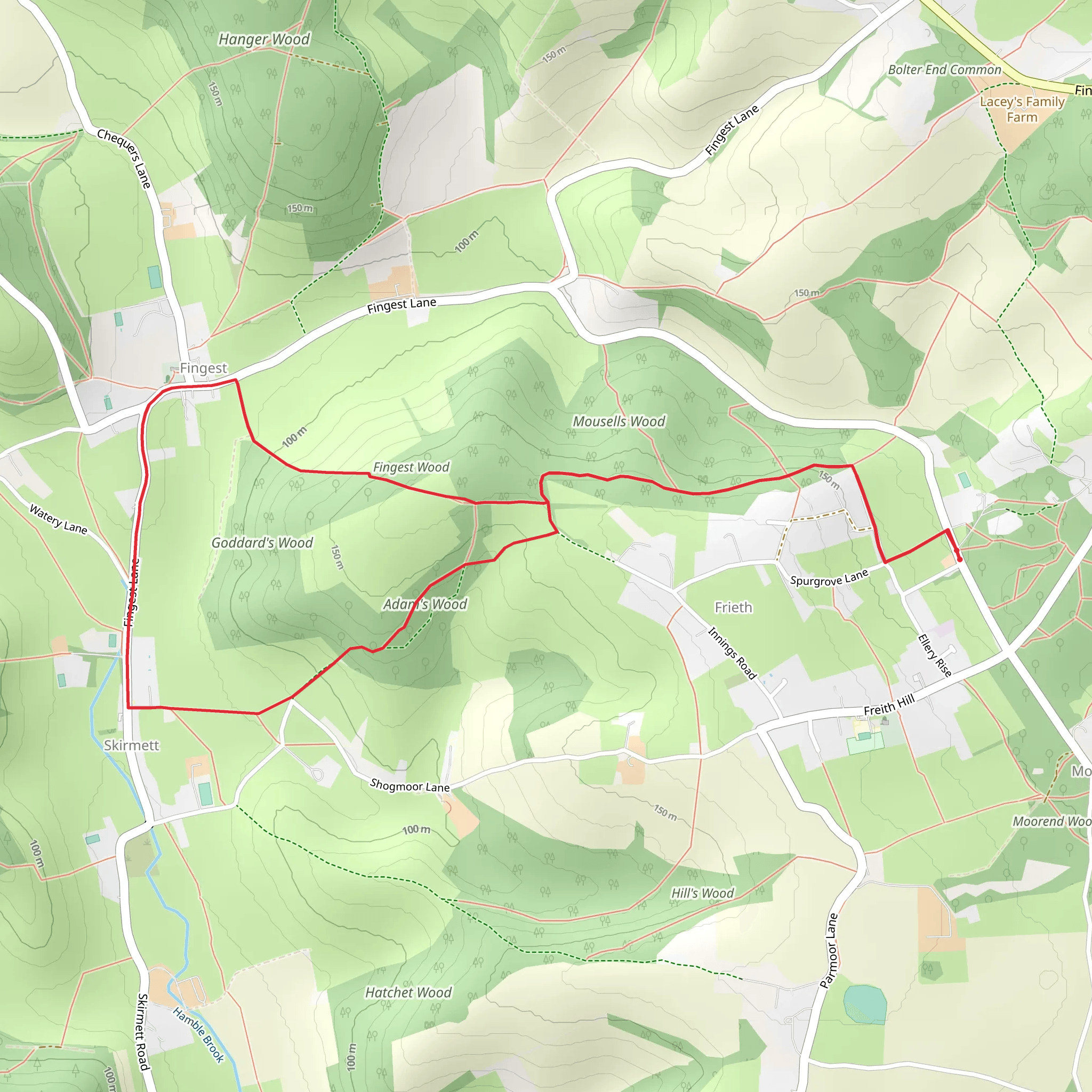 Fingest Wood Loop mobile static map