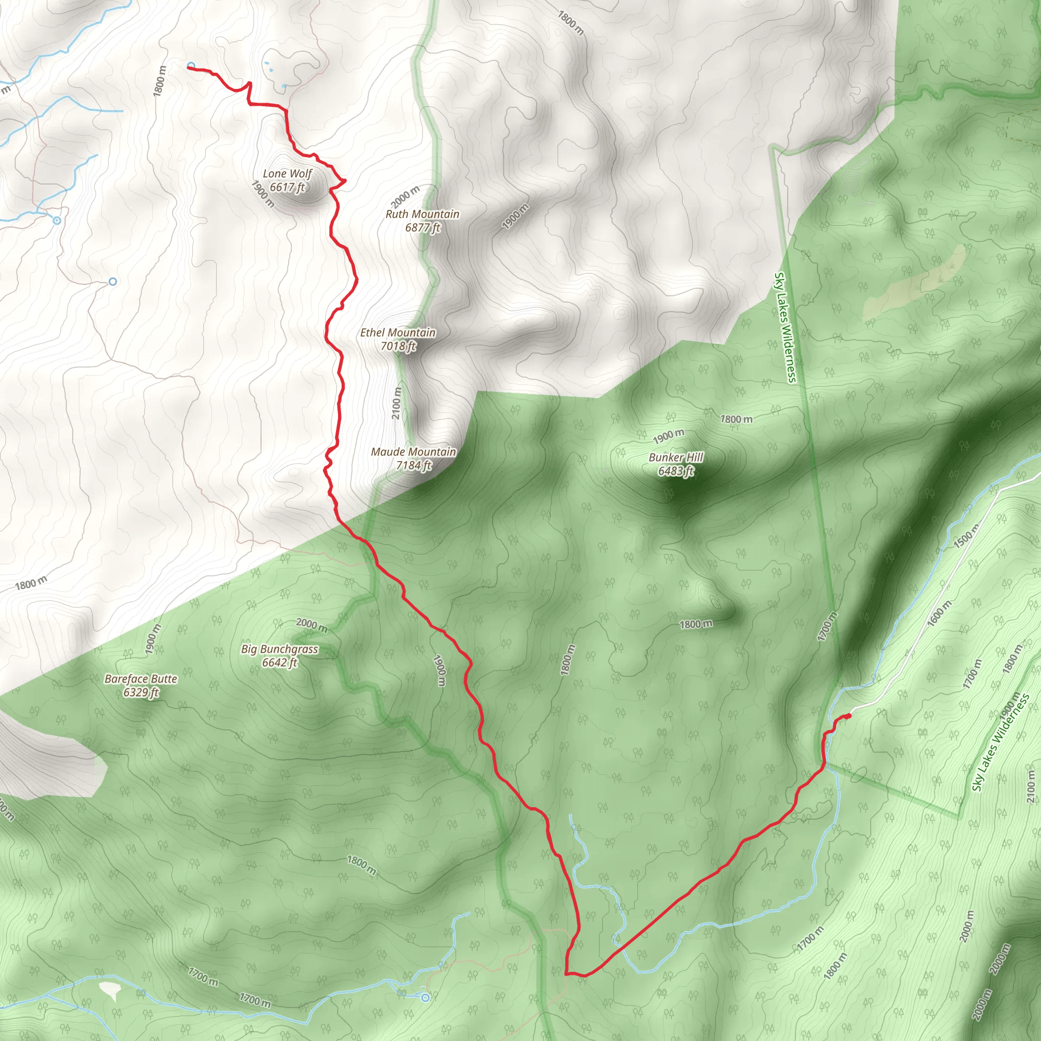 Jack Springs via Sevenmile Trail mobile static map