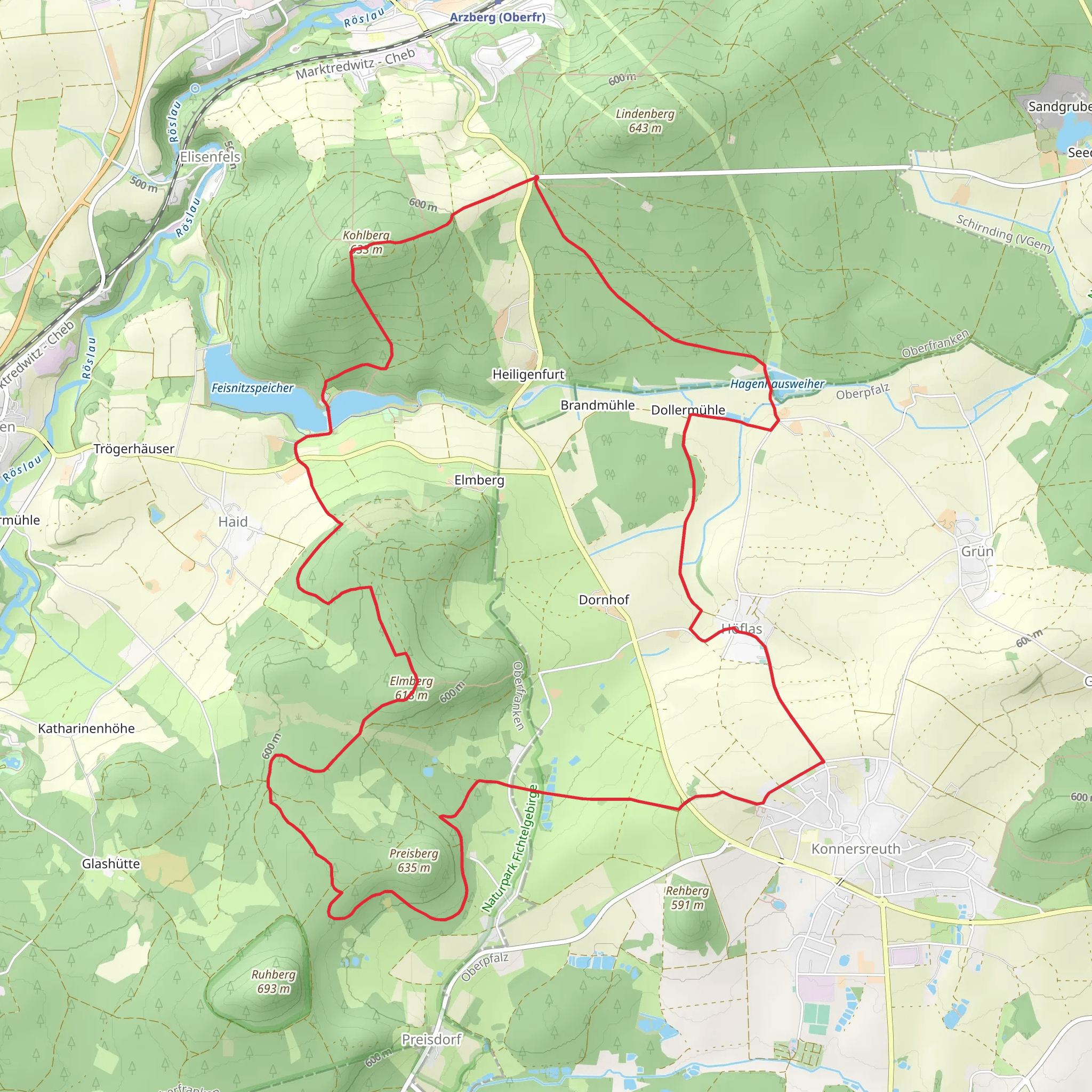 Dollermuhle to Elmberg and Feisnitzspeicher Loop mobile static map