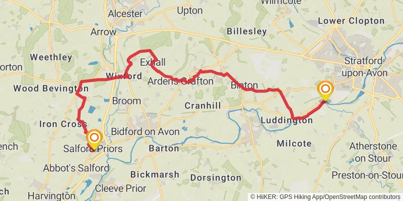 Church2church Walks in Warwickshire stage 9 Map