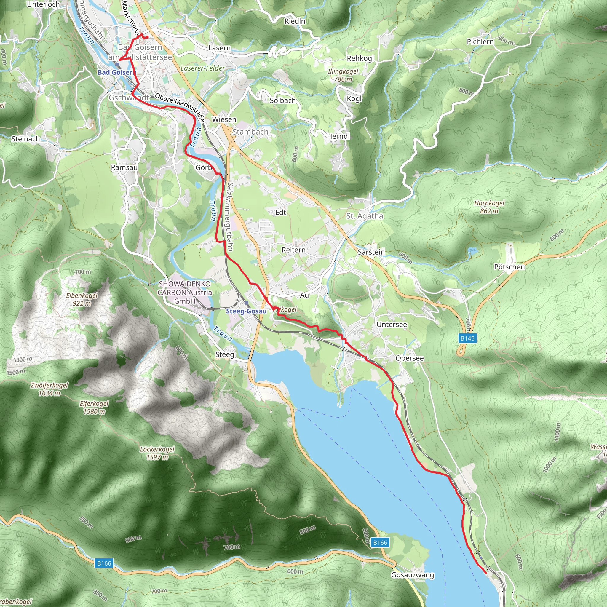 Lake Hallstatt East Shore Hike mobile static map