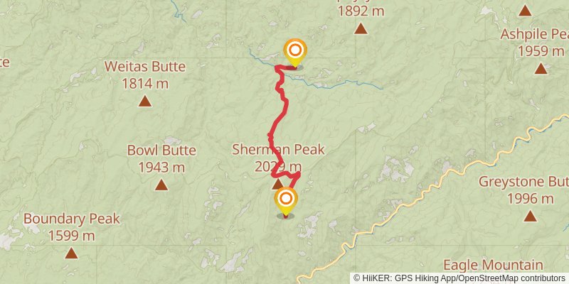Idaho Centennial Trail stage 50 Map