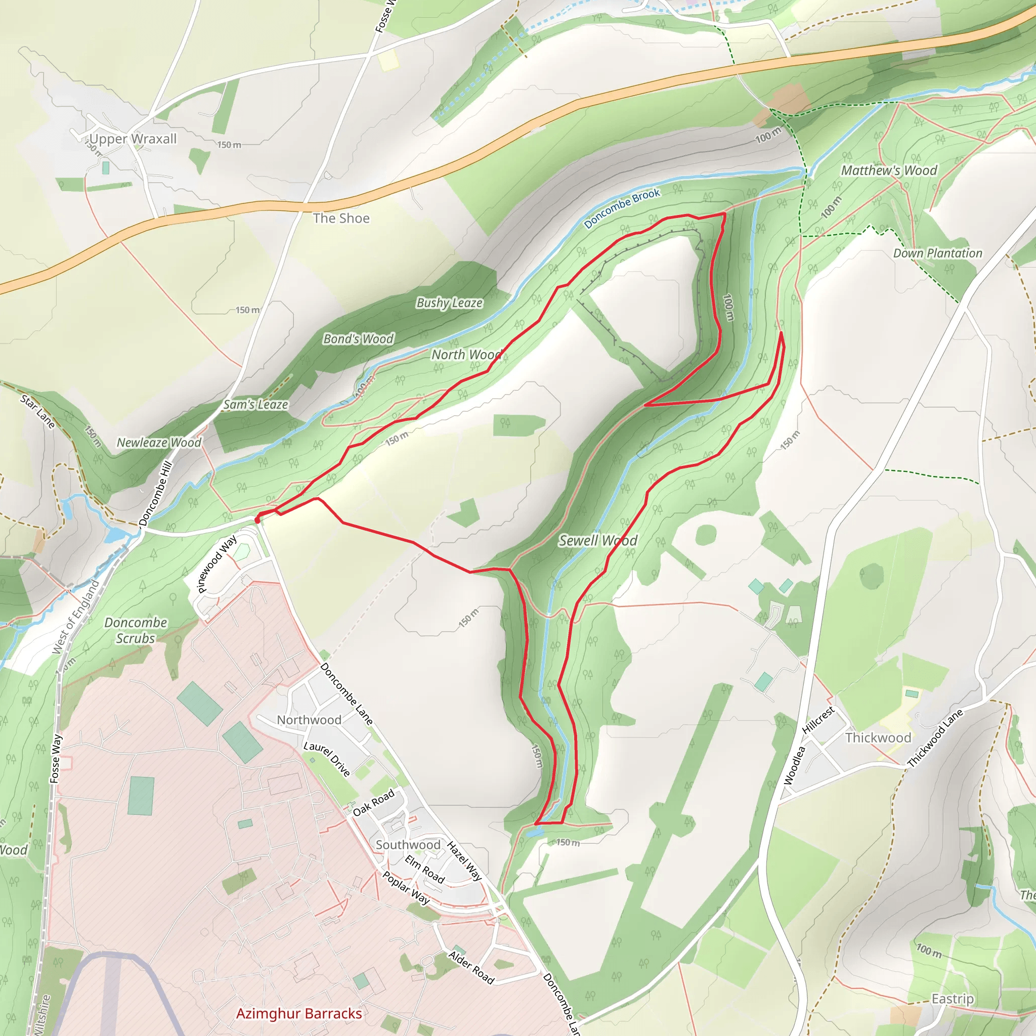 Sewell Wood and North Wood Loop mobile static map