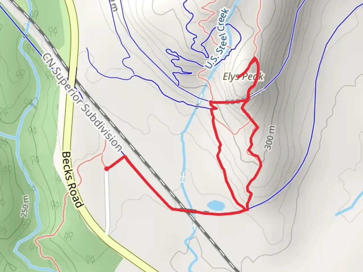 An image depicting the trail Ely's Peak via Superior Hiking Trail and its surrounding area.