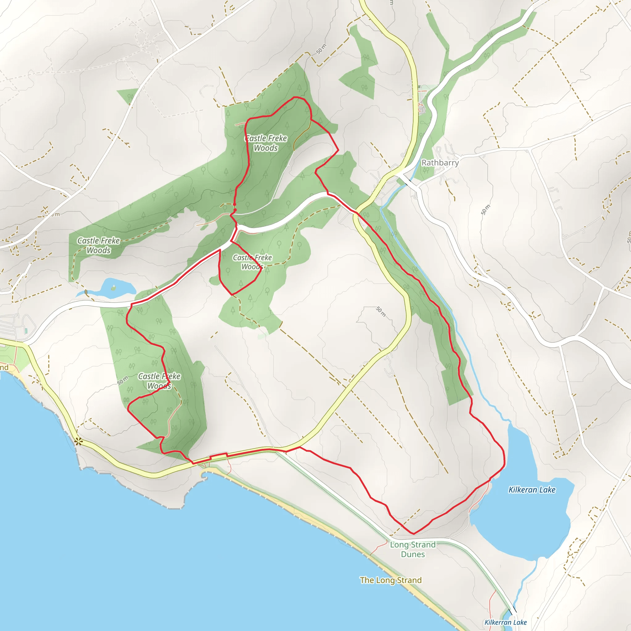 Castlefreke - Rathbarry - Kilkeran Loop mobile static map