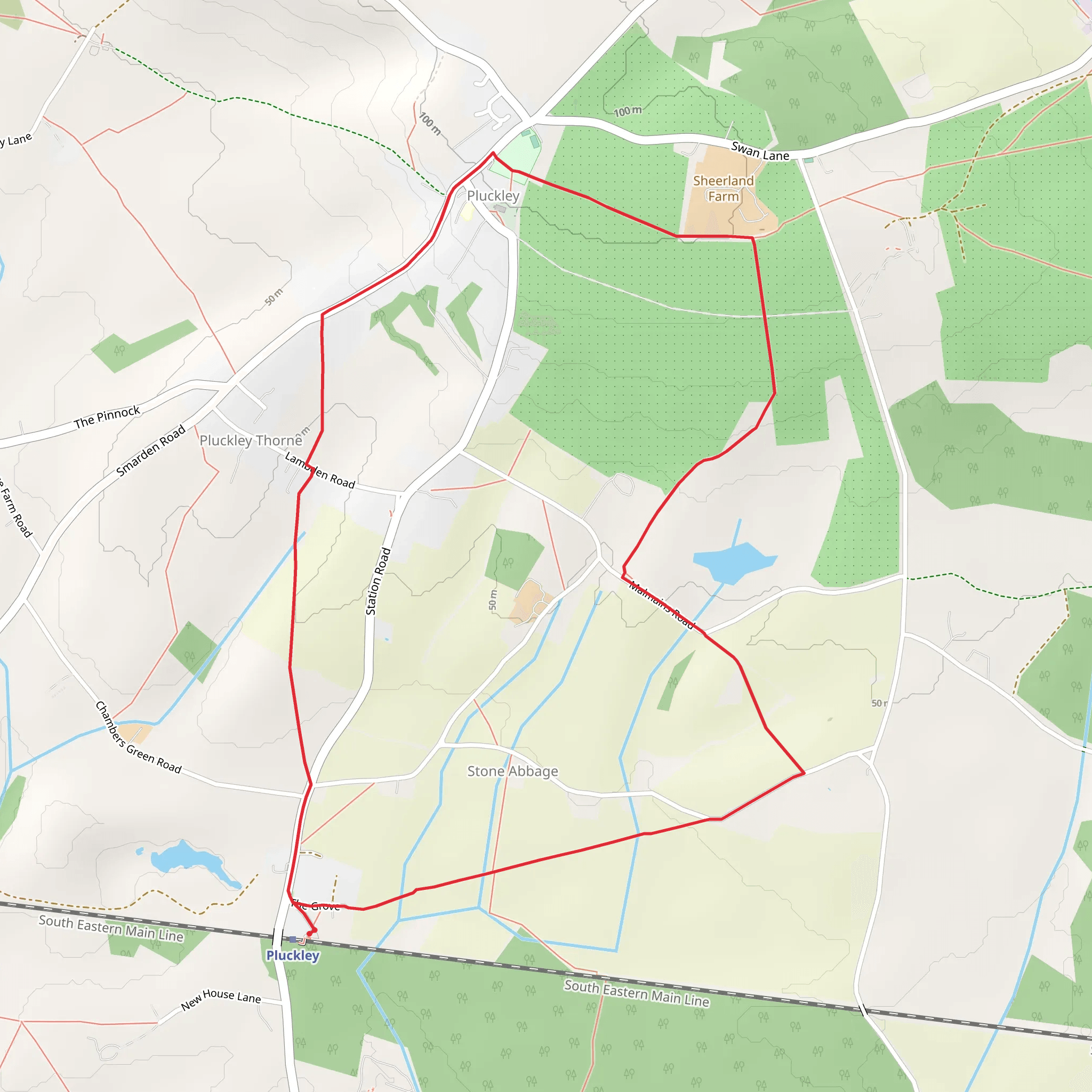 Pluckley Village from Puckley Station mobile static map