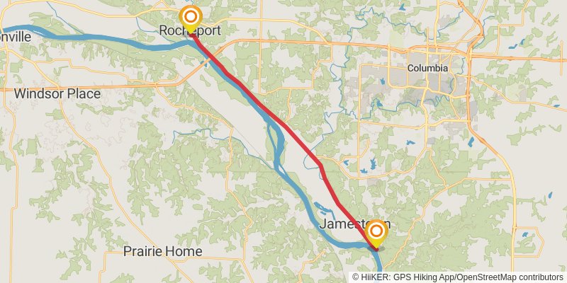 American Discovery Trail - Missouri stage 12 Map