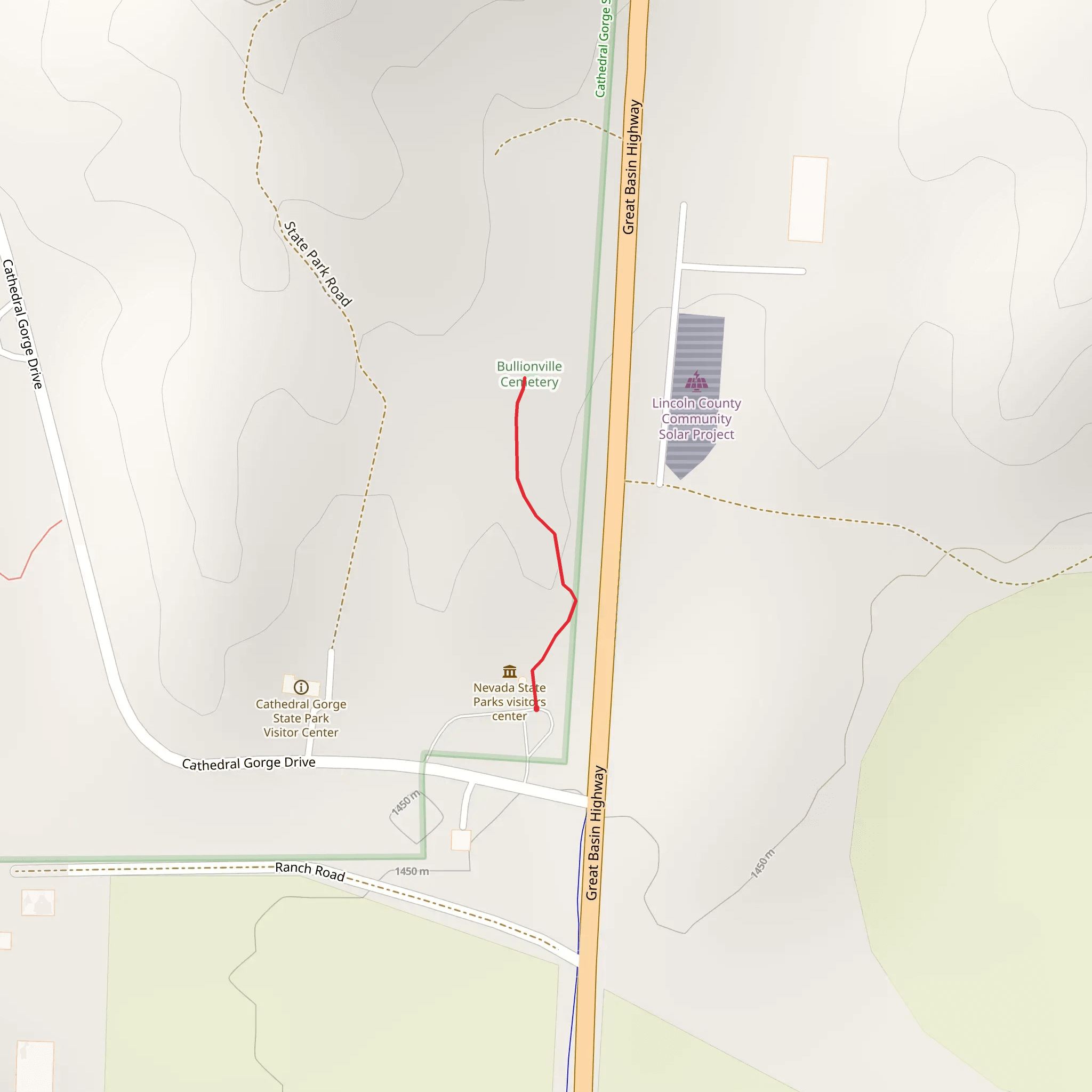 Bullionville Cemetery mobile static map