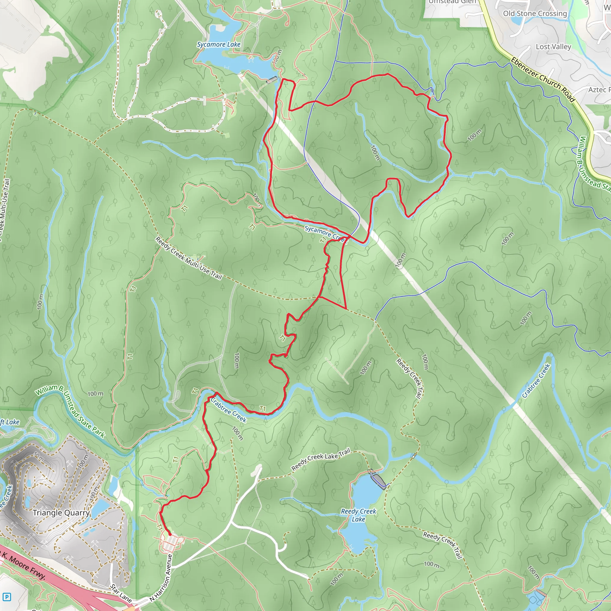 Company Mill and Sycamore Loop Trail mobile static map