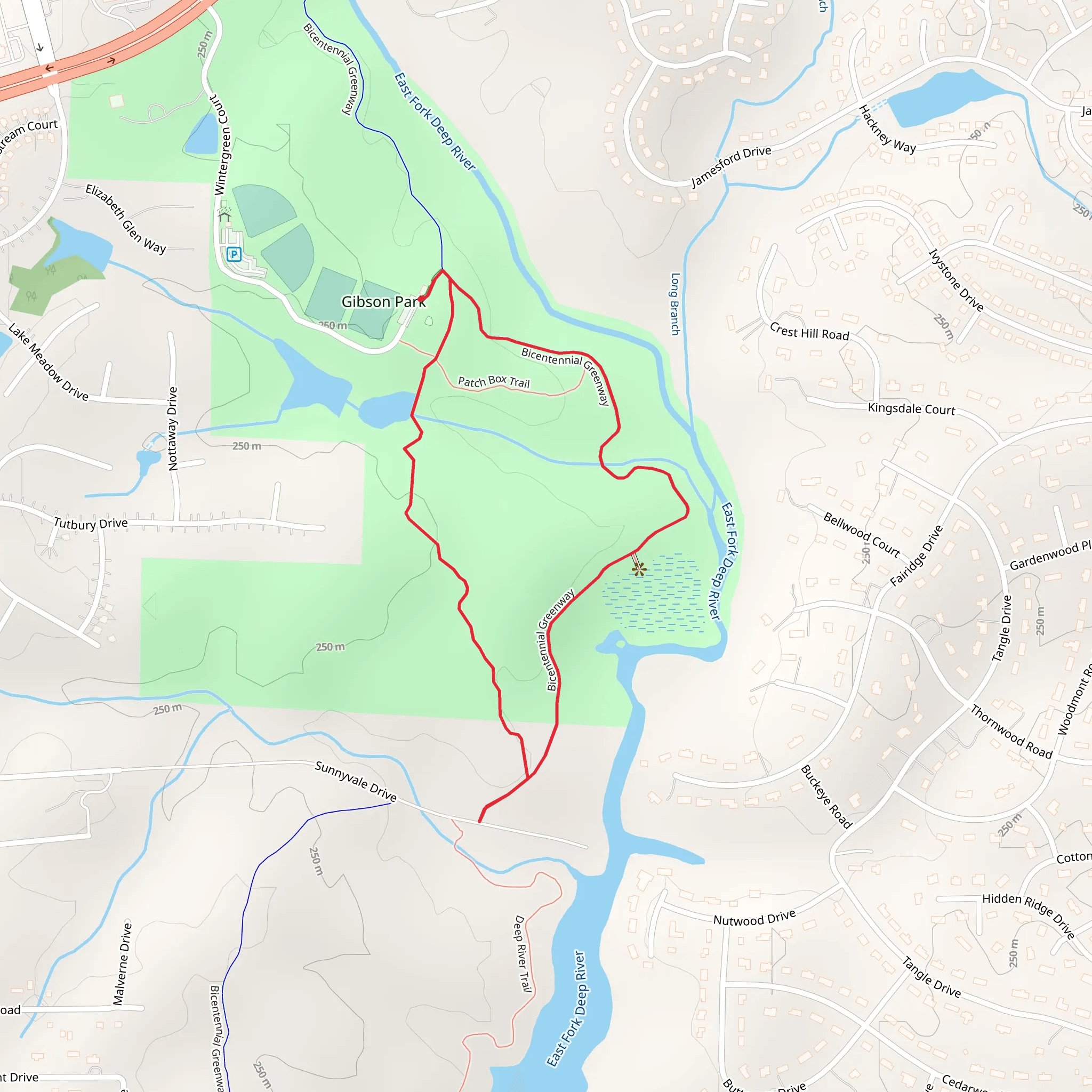 Bicentennial Greenway and Gibson Long Rifle Trail mobile static map