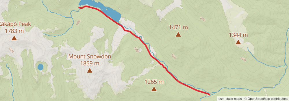 Anatoki Track - Anatoki Forks Hut to Waingaro Forks Hut stage 5 Map