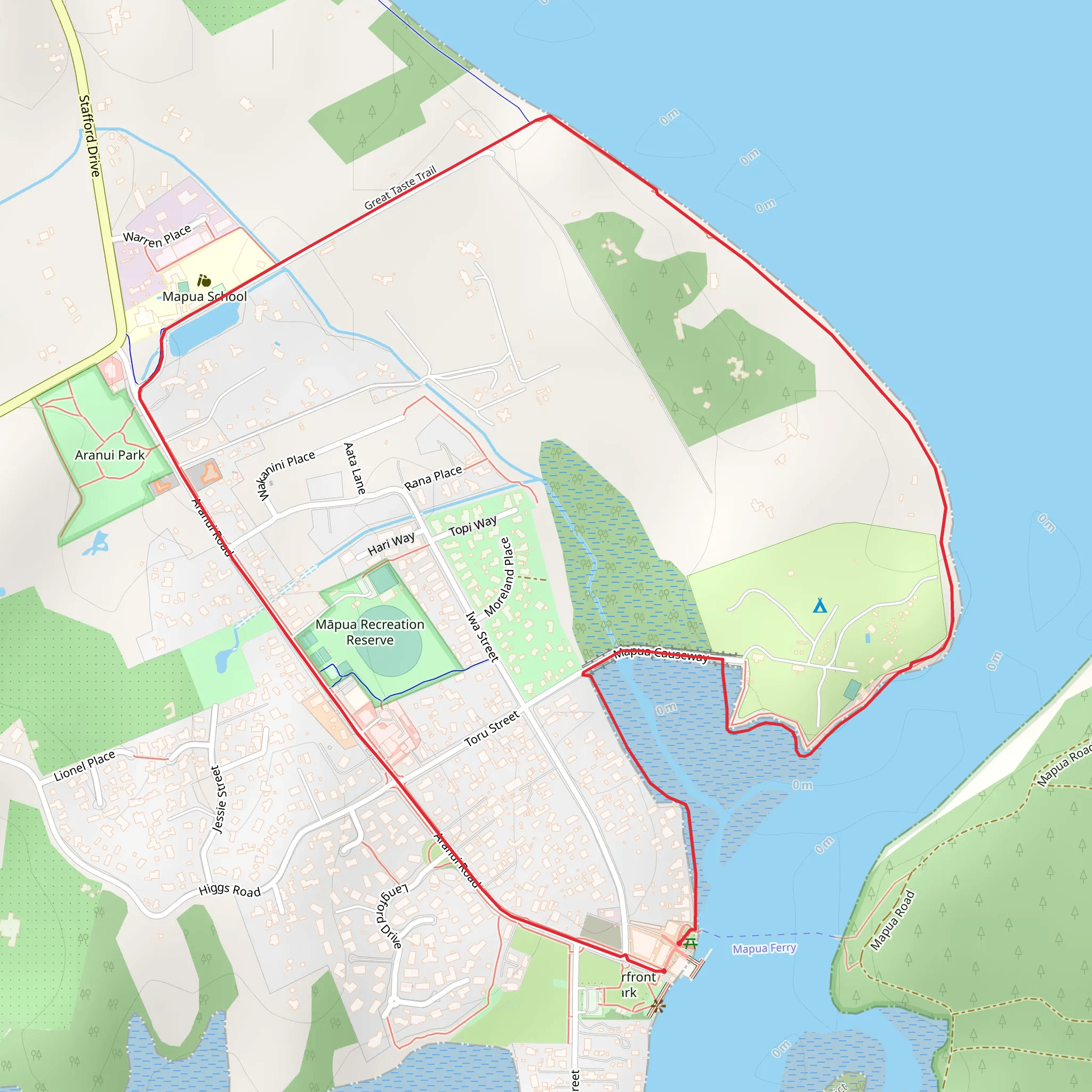 Mapua Village Tidal Track mobile static map