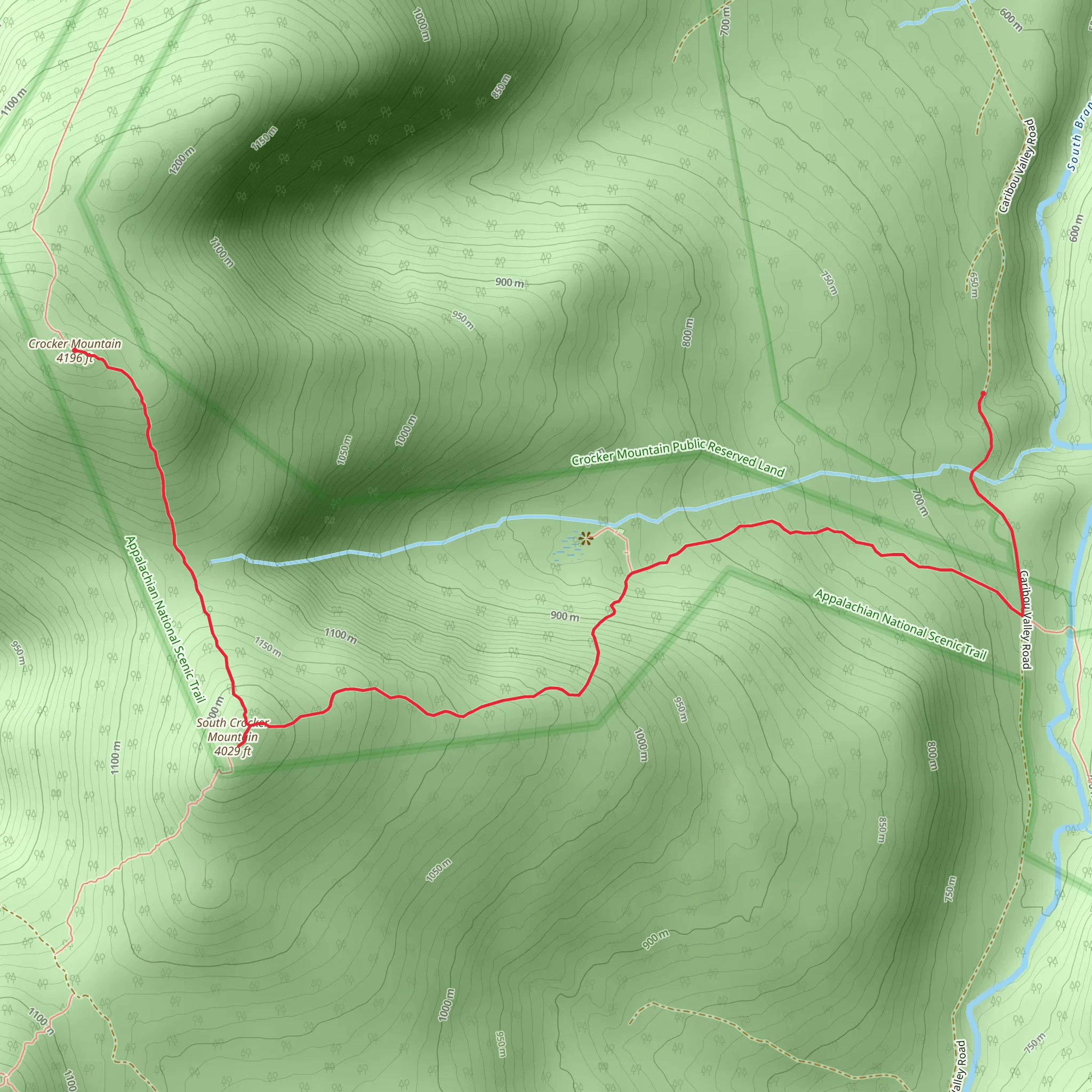 Crocker Mountain and South Crocker Mountain Trail mobile static map