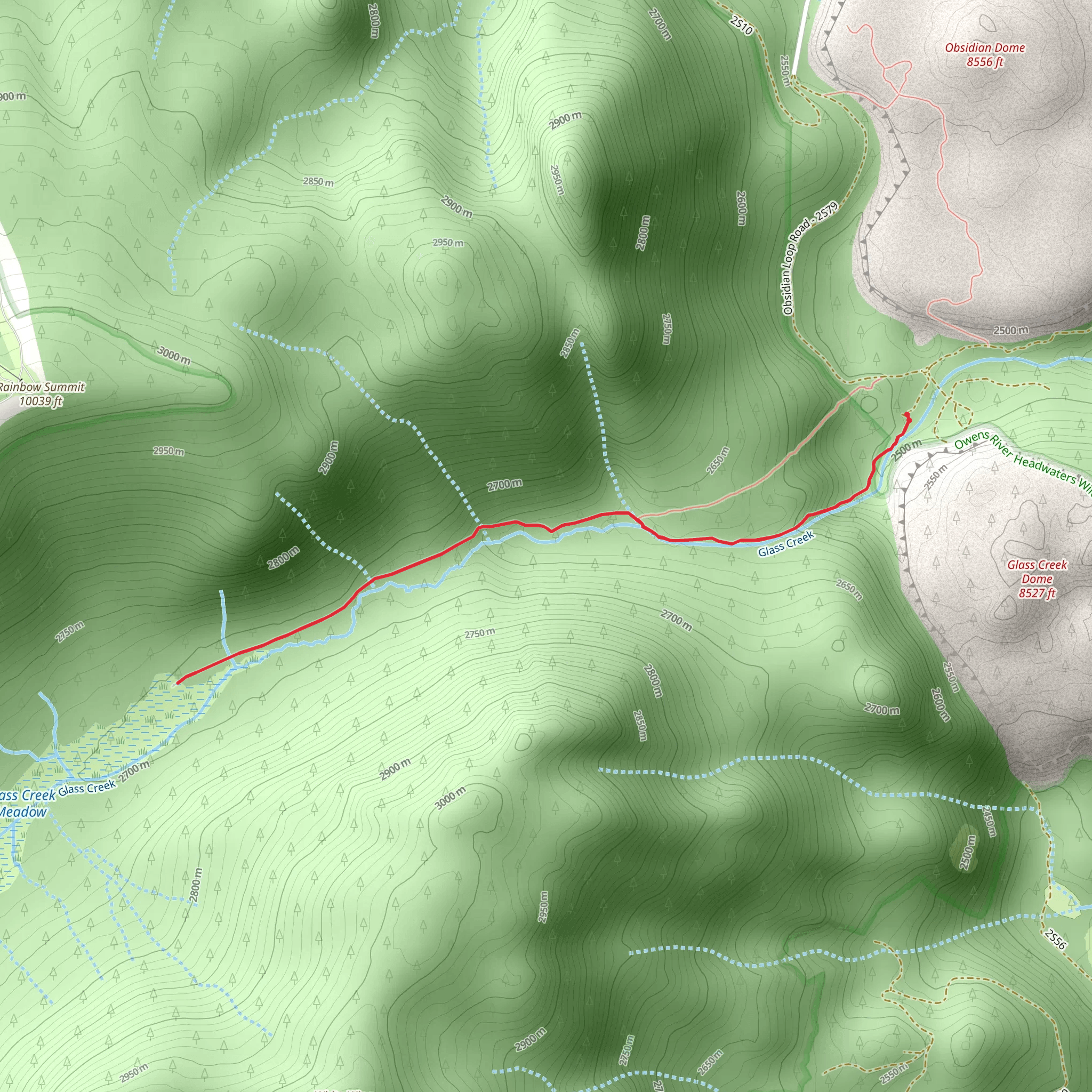 Glass Creek Meadow Trail mobile static map