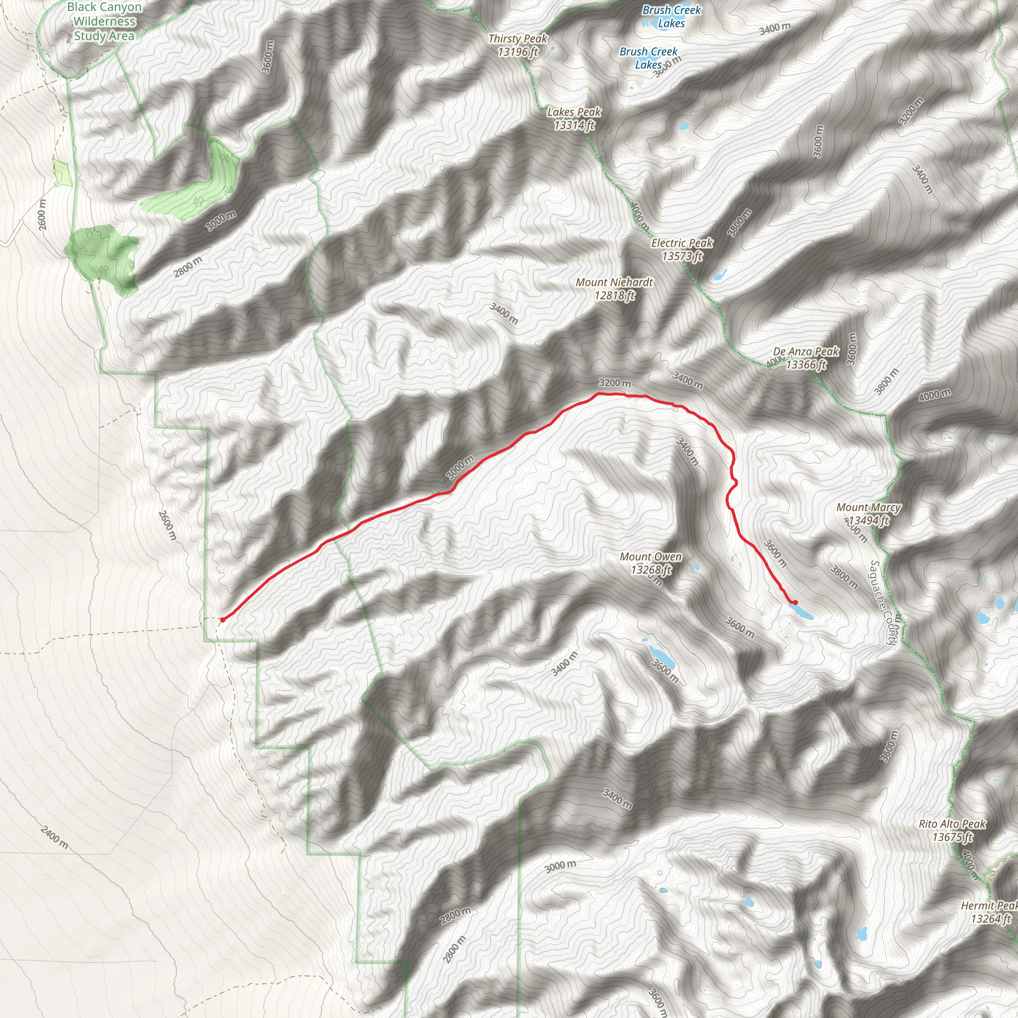 Cotton Lake via Rito Alto Trail mobile static map