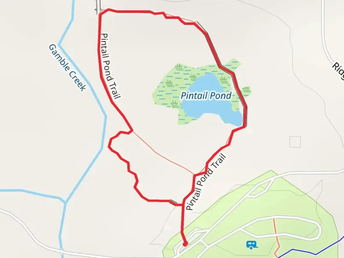 An image depicting the trail Pintail Pond Trail Loop and its surrounding area.