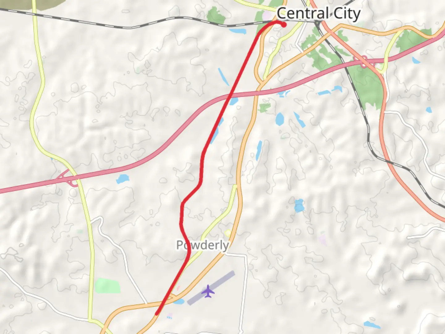 An image depicting the trail Muhlenberg County Rail Trail and its surrounding area.