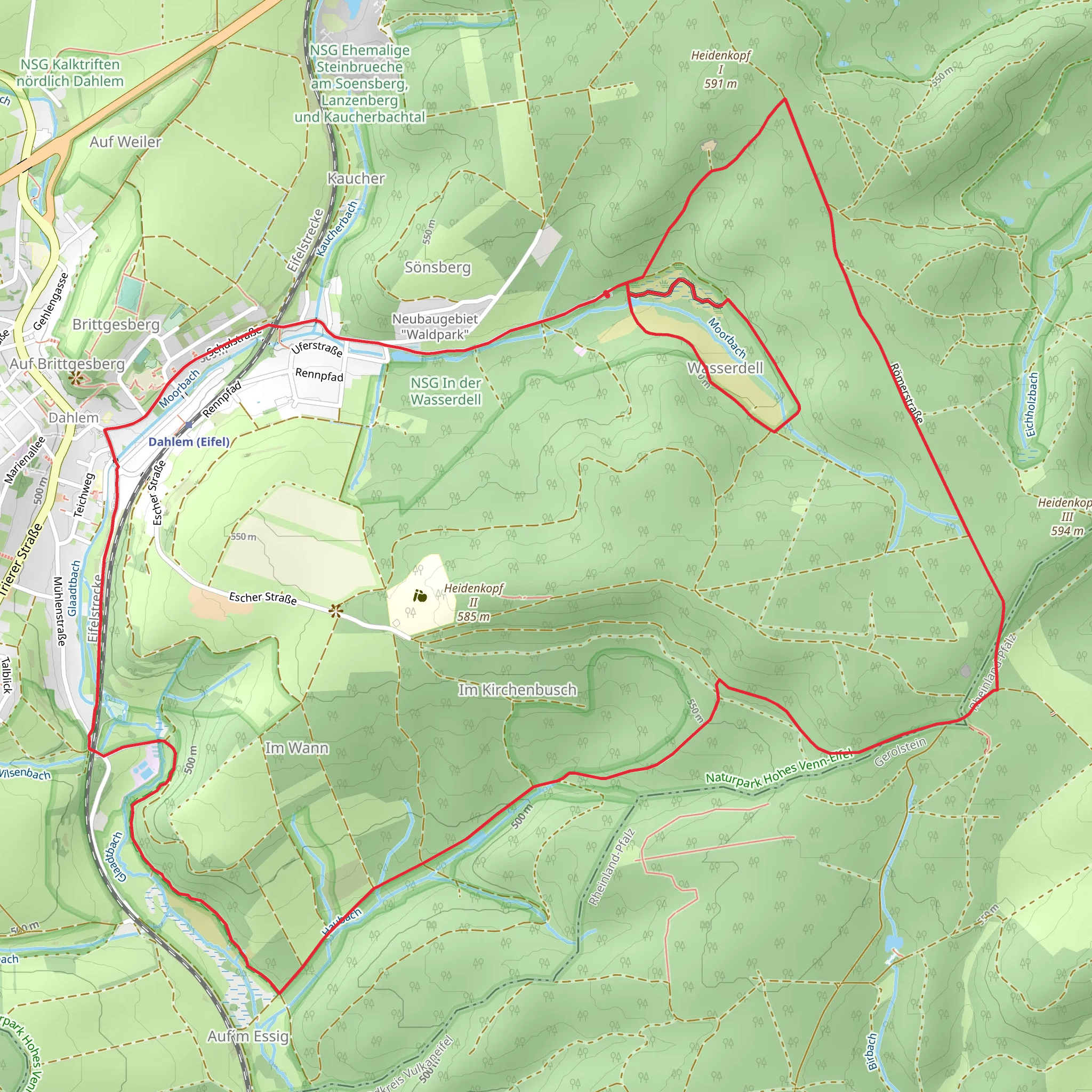 Heidemoor am Moorbach via Eifeler Quellenpfad mobile static map