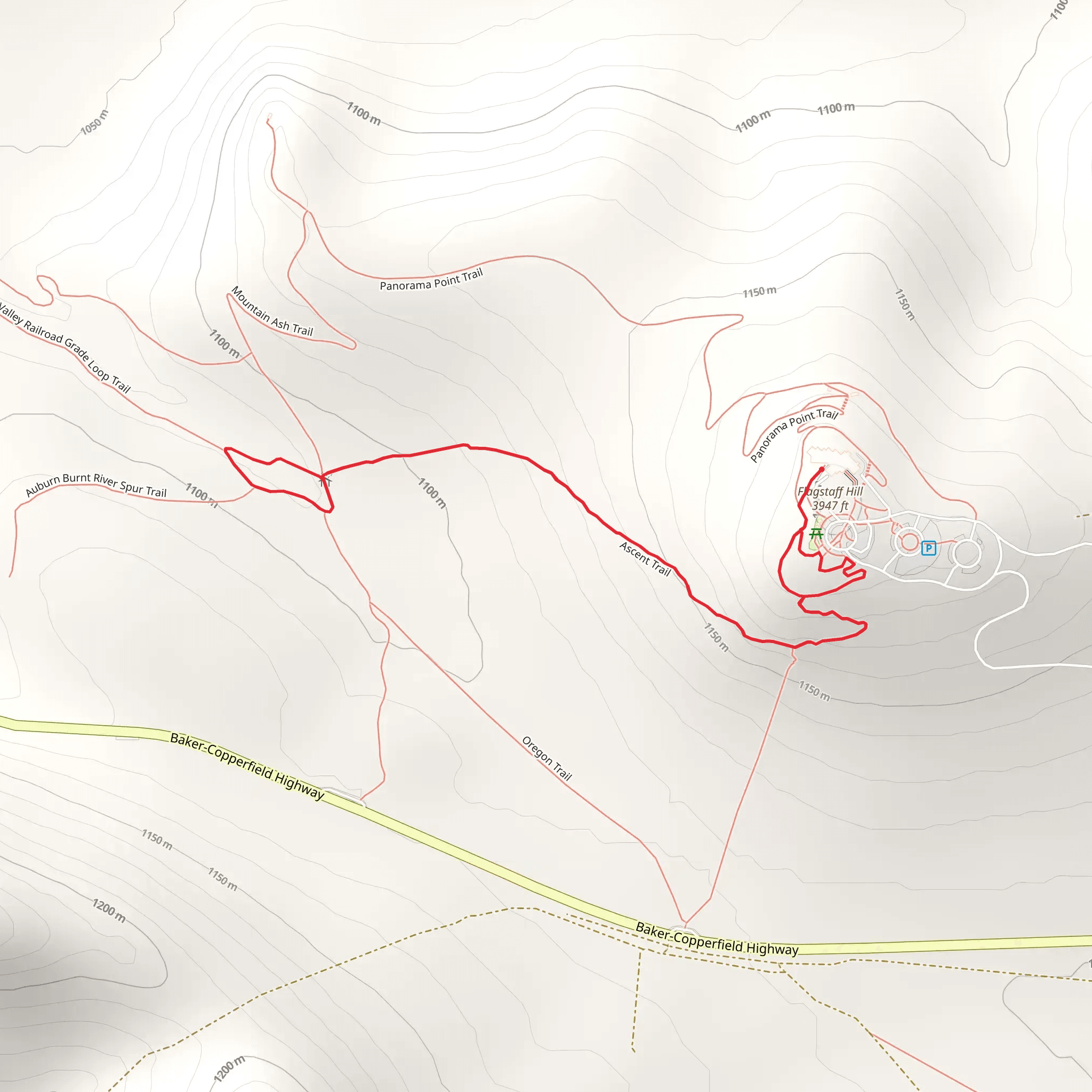Oregon Trail Ruts Loop via Ascent Trail mobile static map