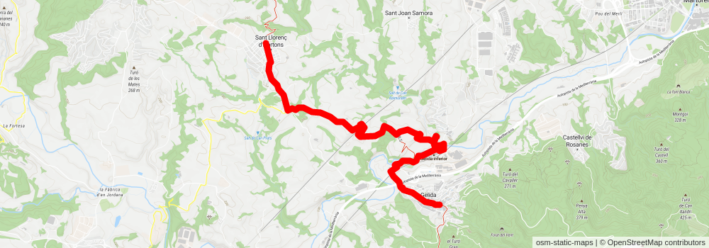 GR 5 Senders dels Miradors stage 3 Map