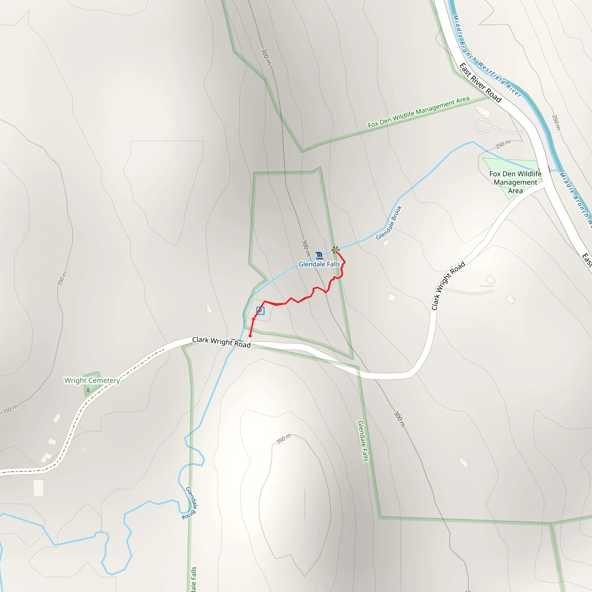 Glendale Brook Trail via Clark Wright Road mobile static map