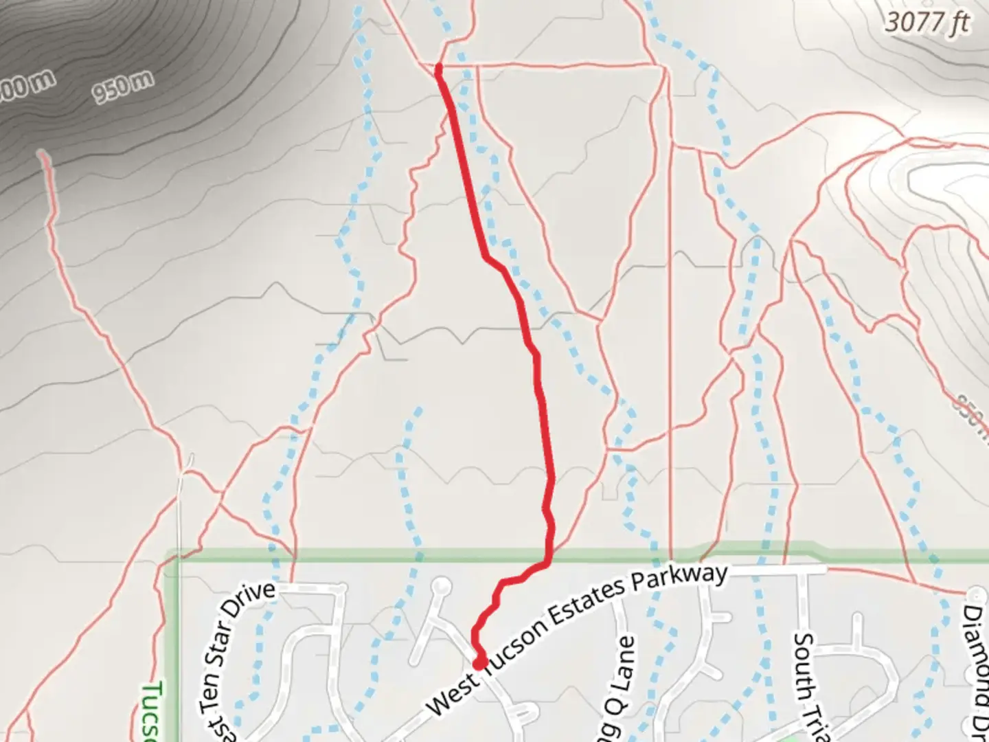 An image depicting the trail Peak View Trail and its surrounding area.
