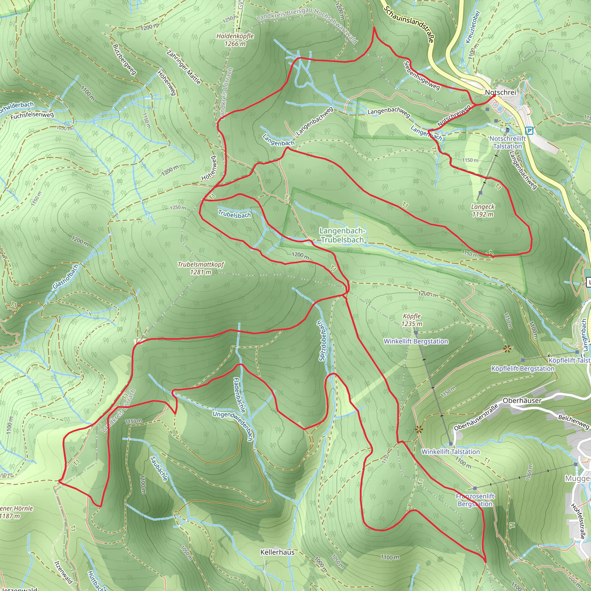 Langenbach Trubelsbach Loop mobile static map