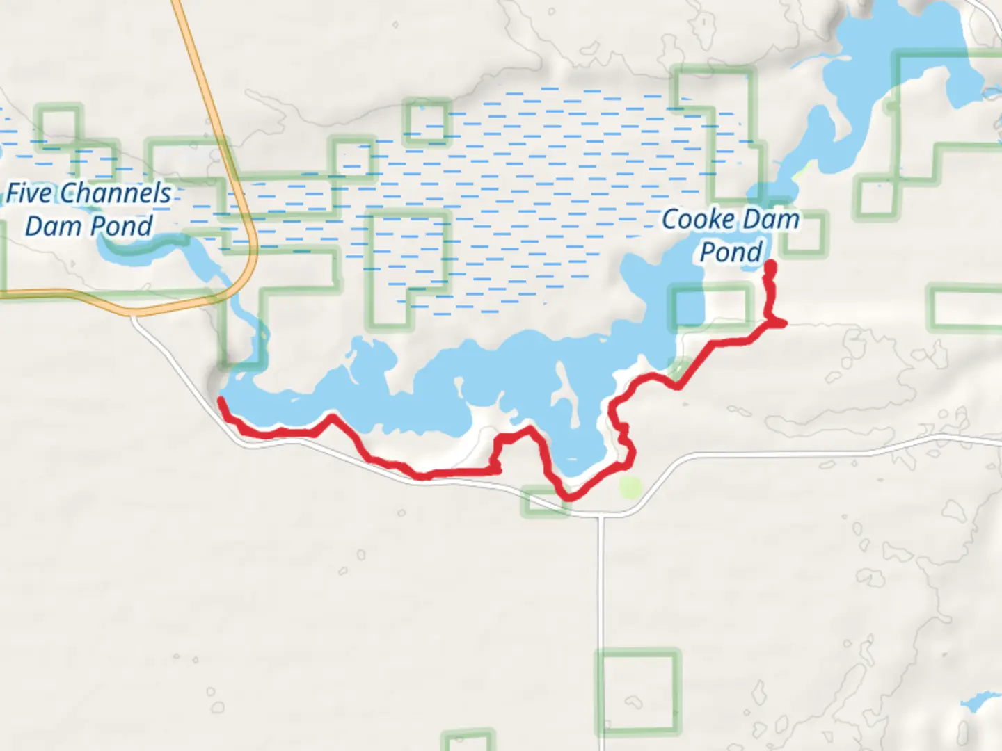 An image depicting the trail Au Sable River and its surrounding area.