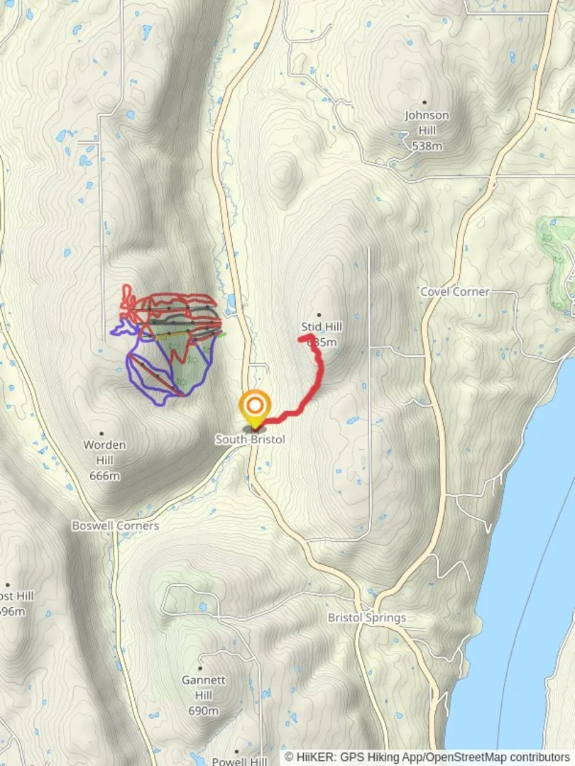 An image depicting the trail Stid Hill Trail from South Bristol and its surrounding area.