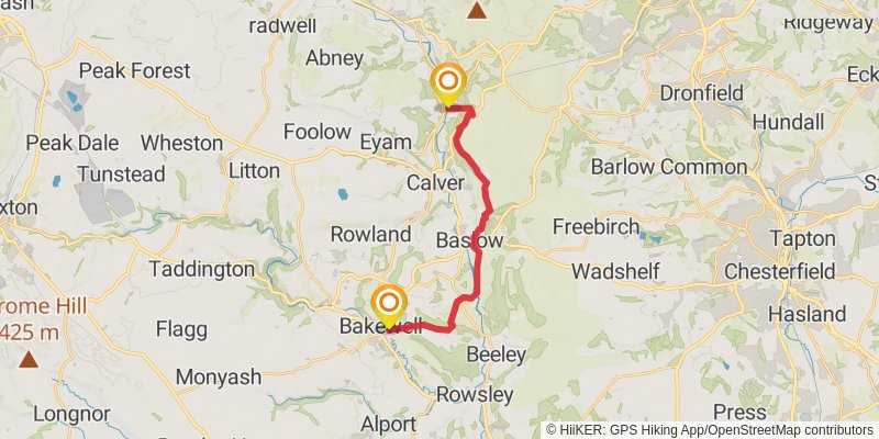 White Peak Way stage 8 Map