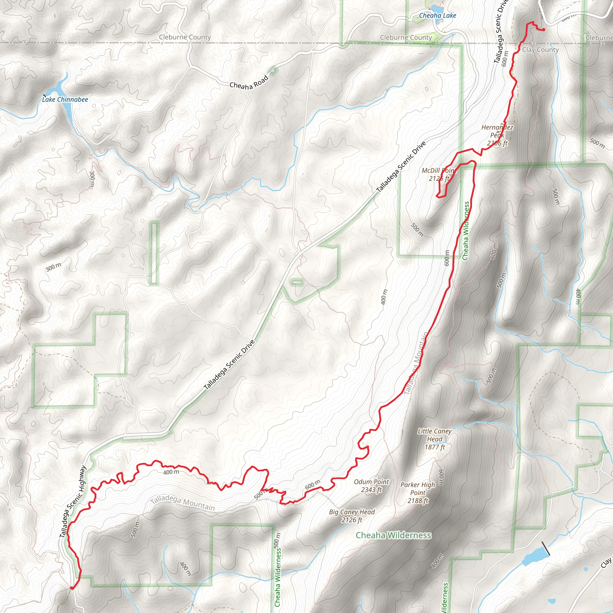 Pinhoti Trail from Adams Gap mobile static map