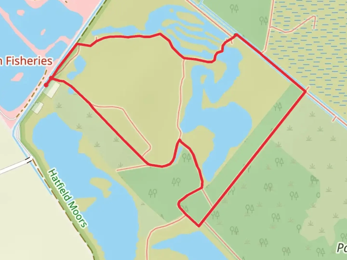 An image depicting the trail Tyram Fisheries Loop and its surrounding area.