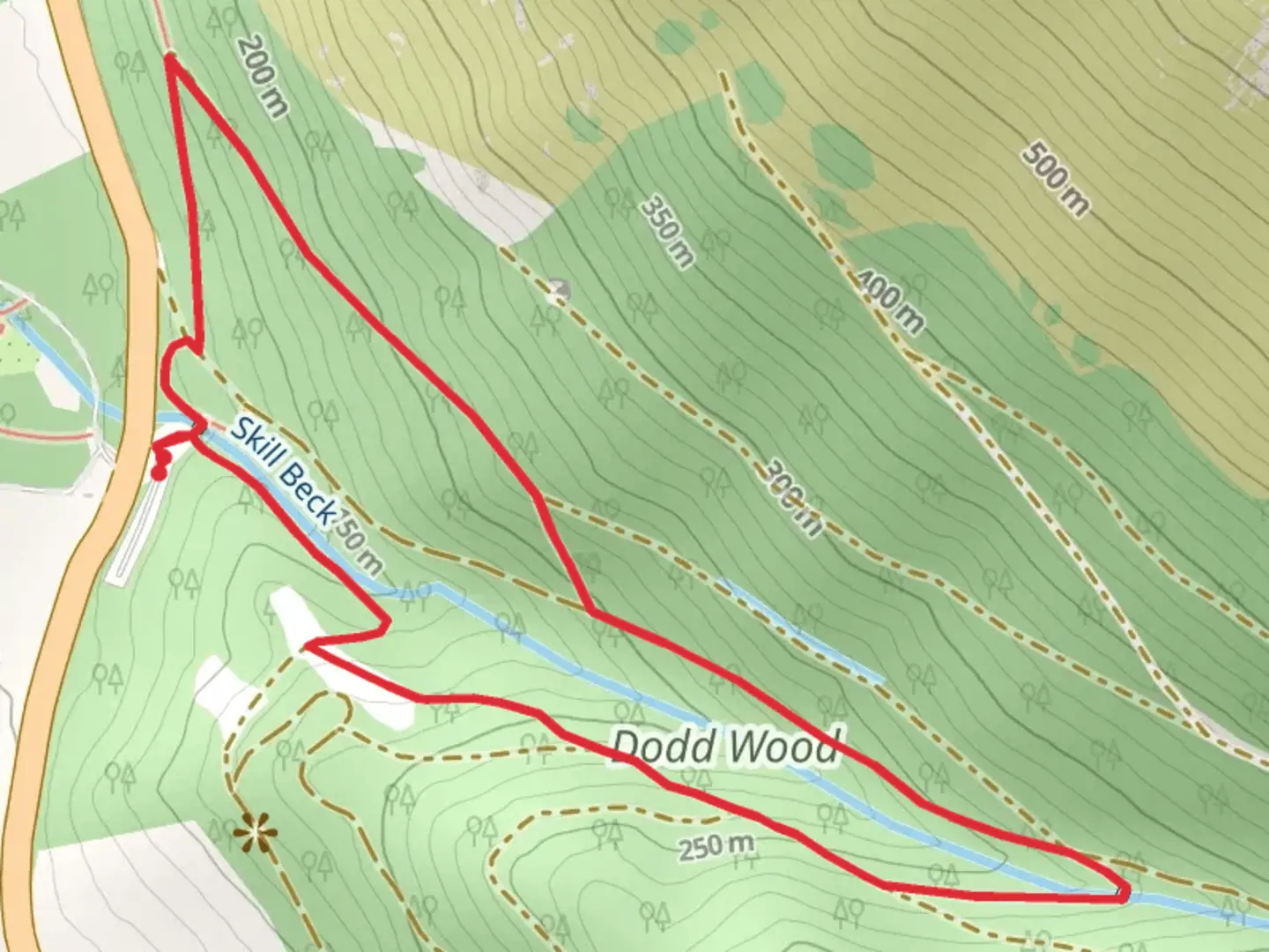 An image depicting the trail Skill Beck Waterfalls and Weir Loop and its surrounding area.