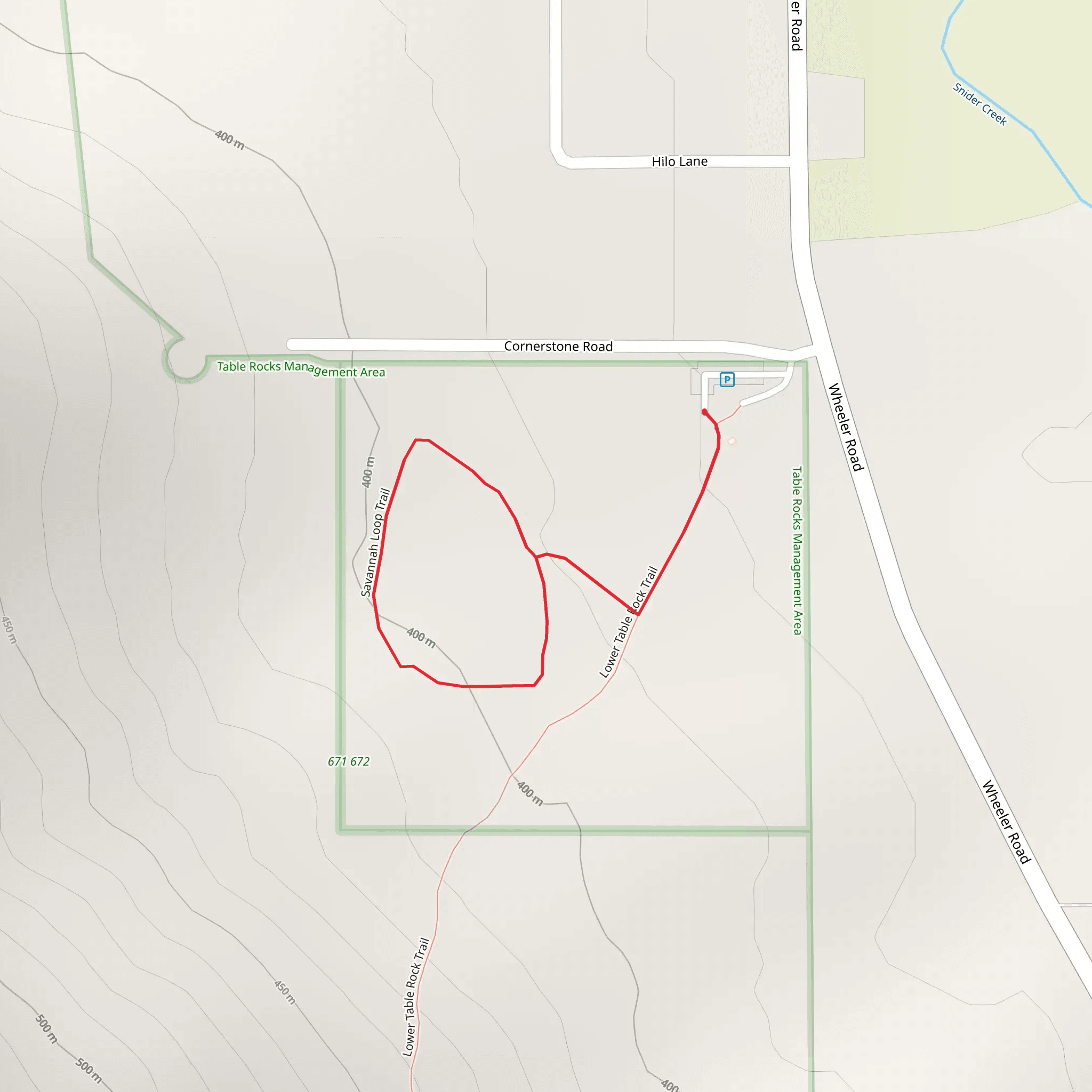 Savannah Loop Trail mobile static map