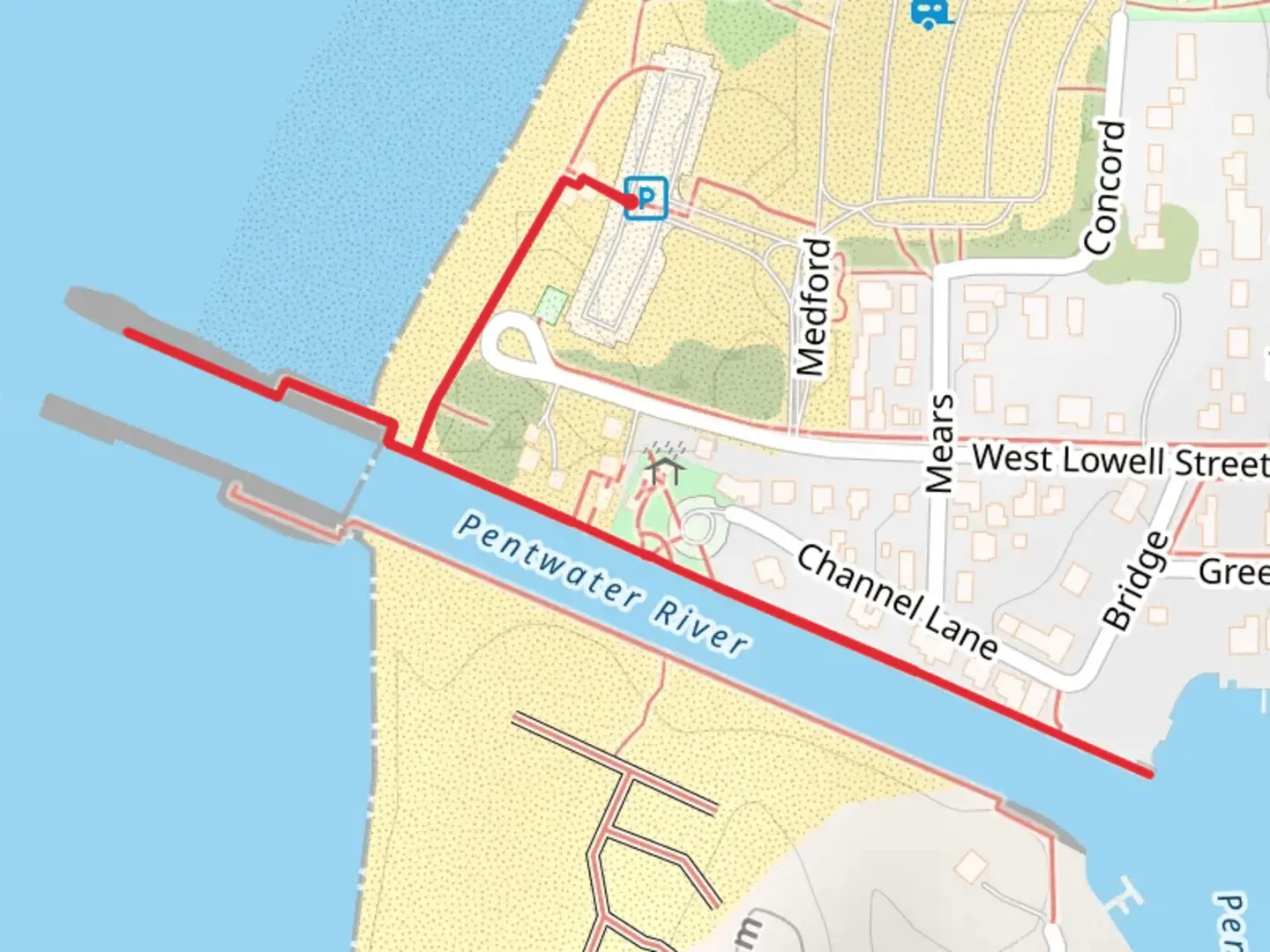 An image depicting the trail West Lowell Street and its surrounding area.