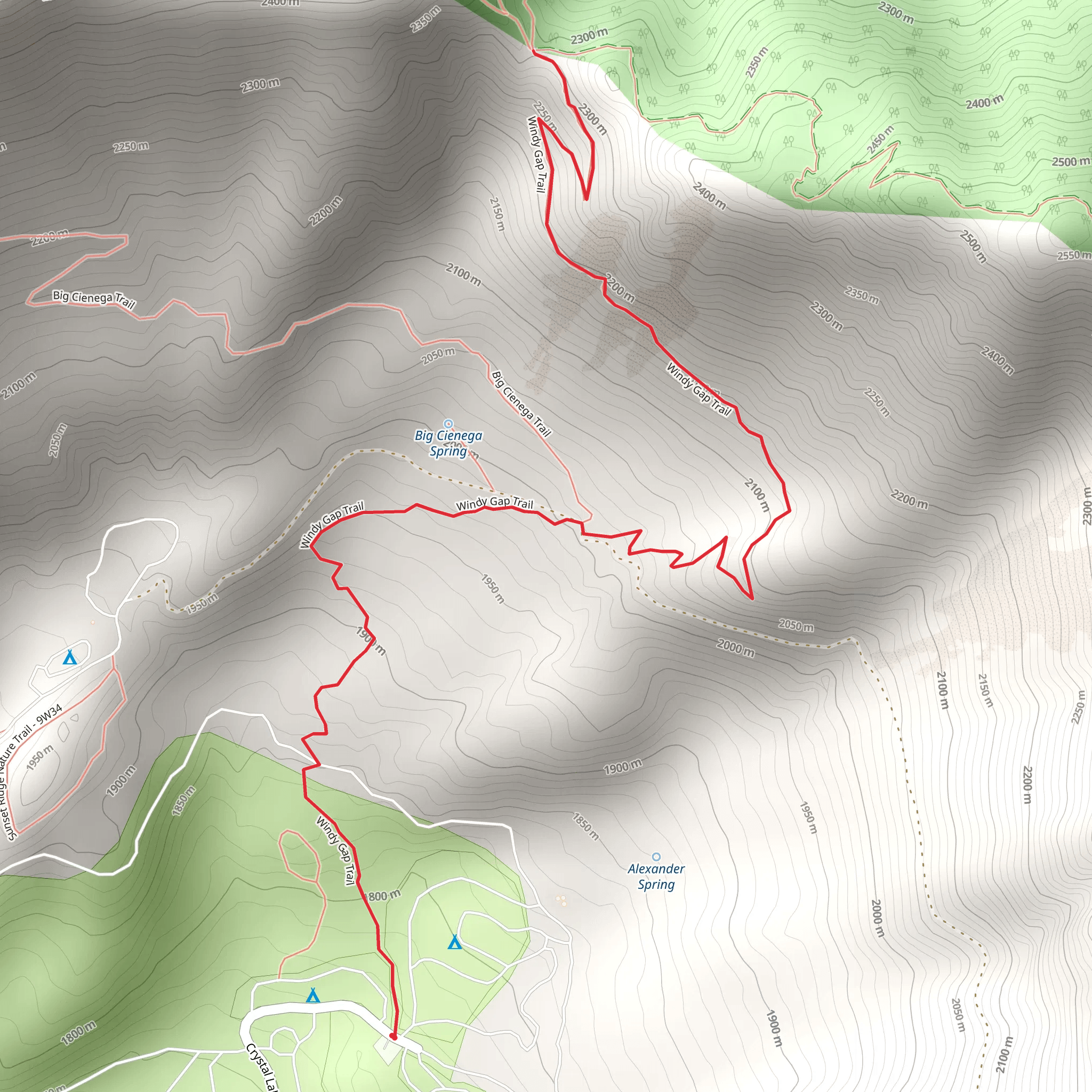 Windy Gap Trail mobile static map