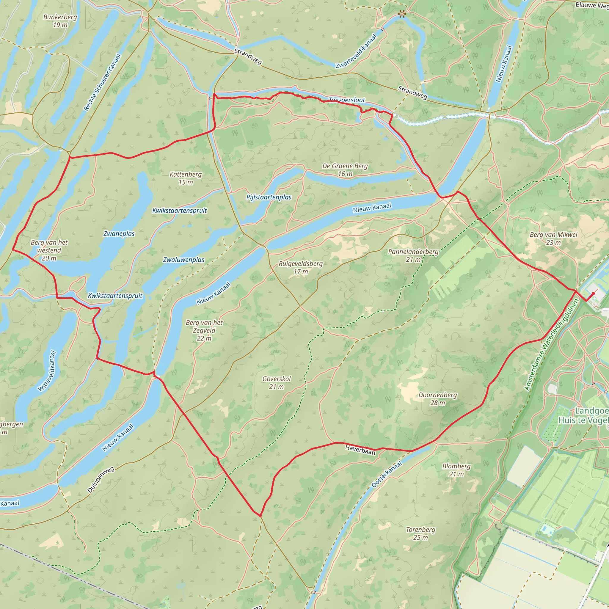 Zegveld, Oosterveld andZwarteveld Loop mobile static map