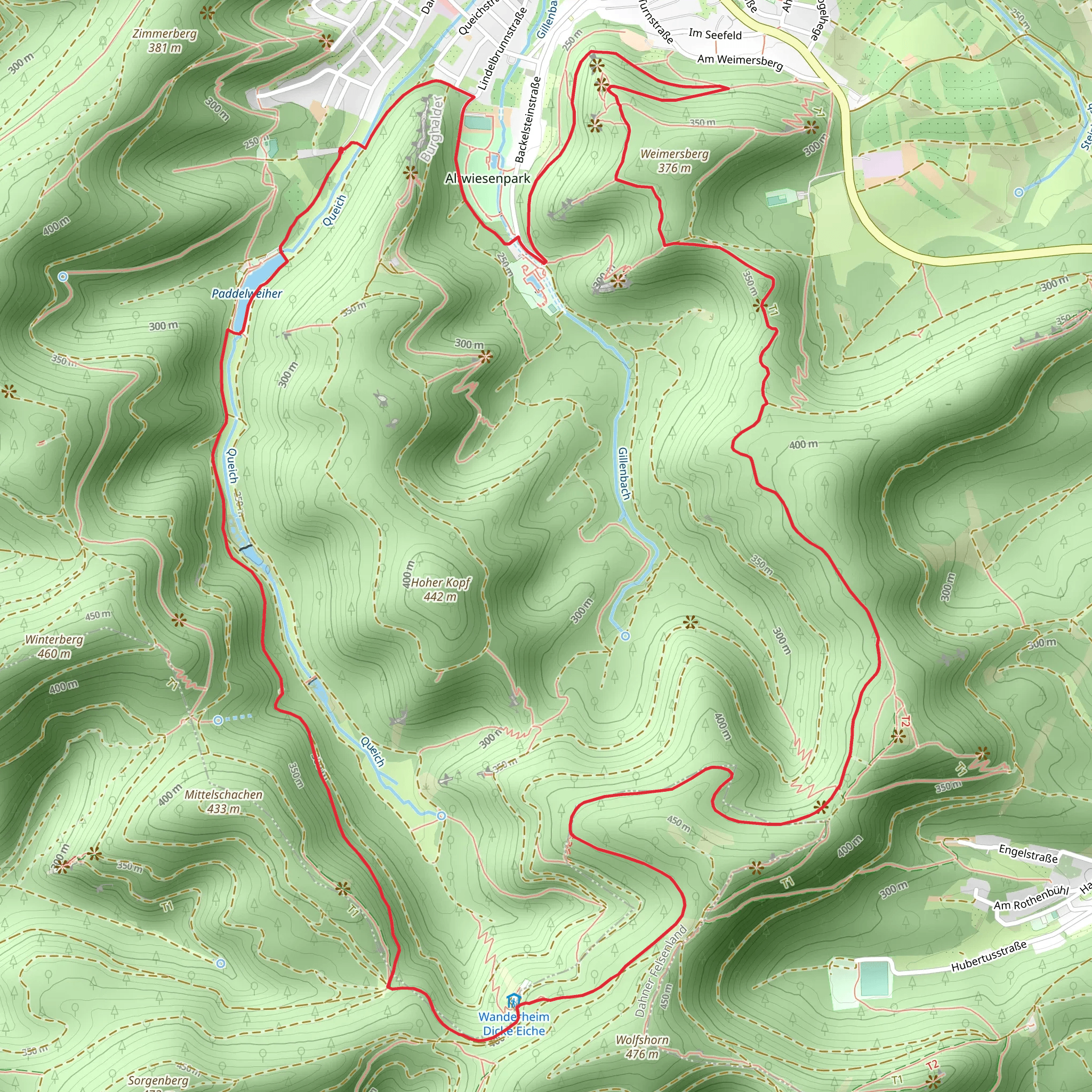Paddelweiher via Hauensteiner 3 mobile static map