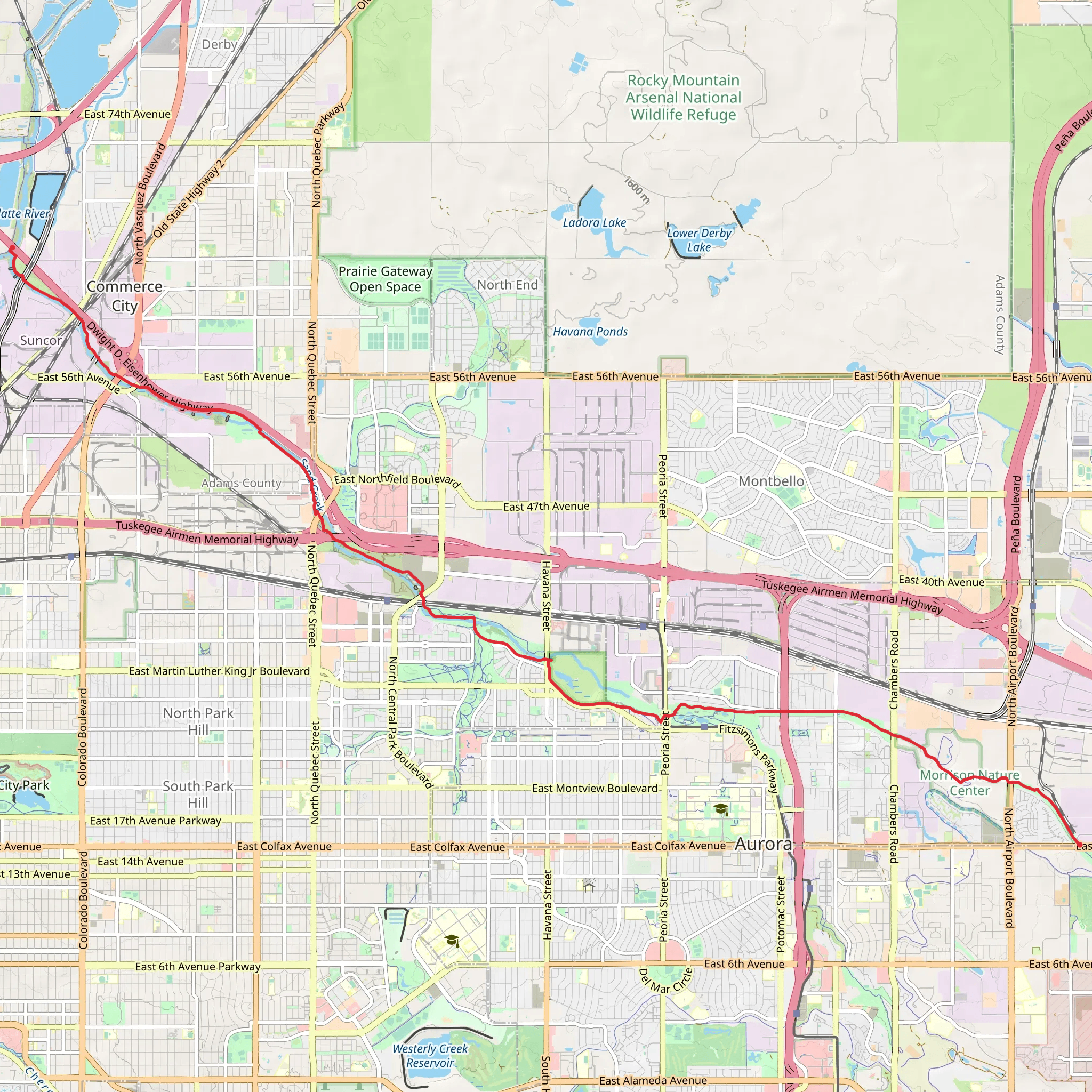 Sand Creek Trail mobile static map