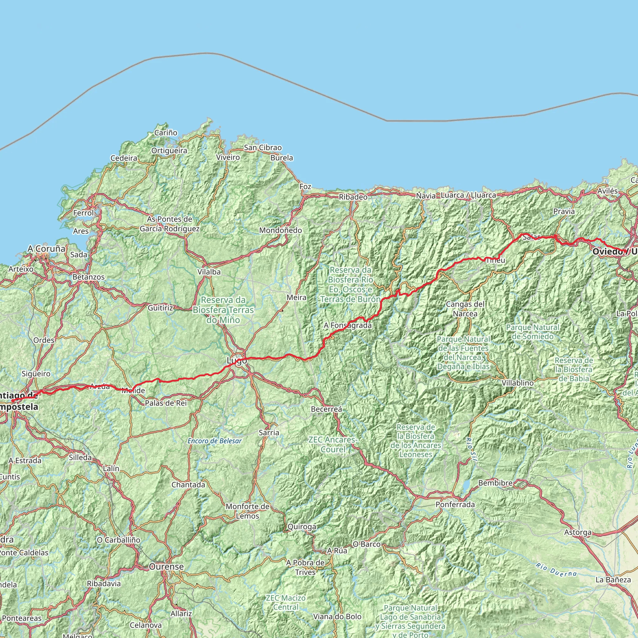 Camino Primitivo mobile static map