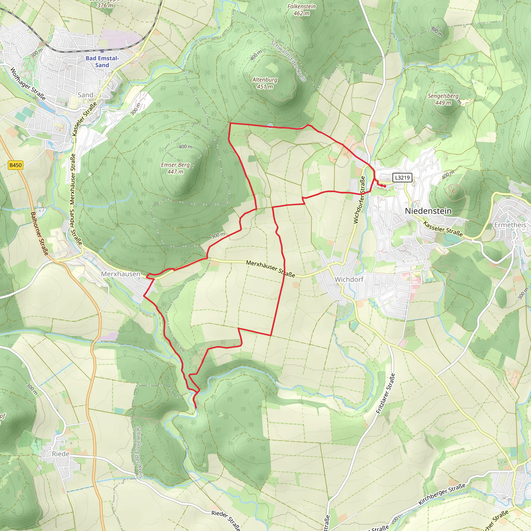 Ederseeweg and Niedenstein Loop mobile static map