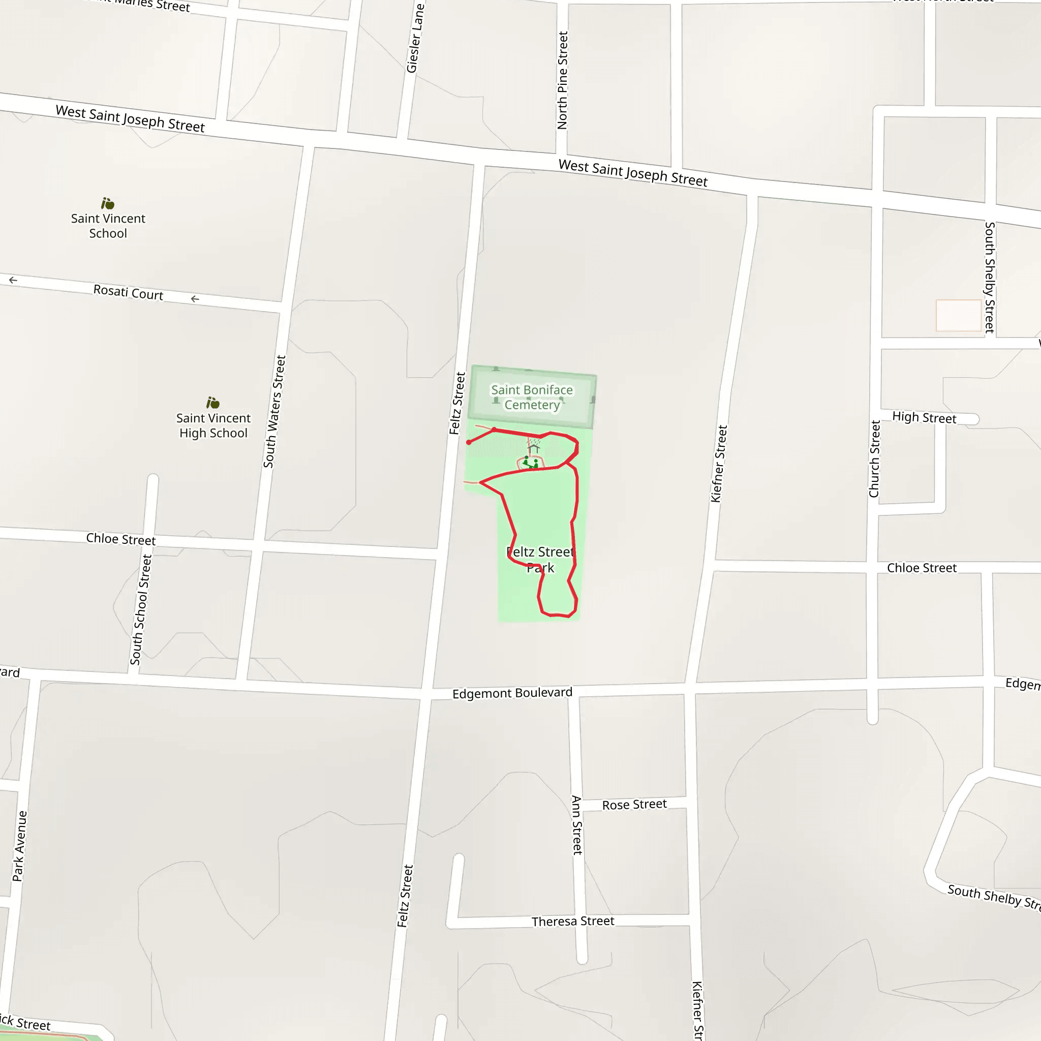 Feltz Street Park Loop mobile static map
